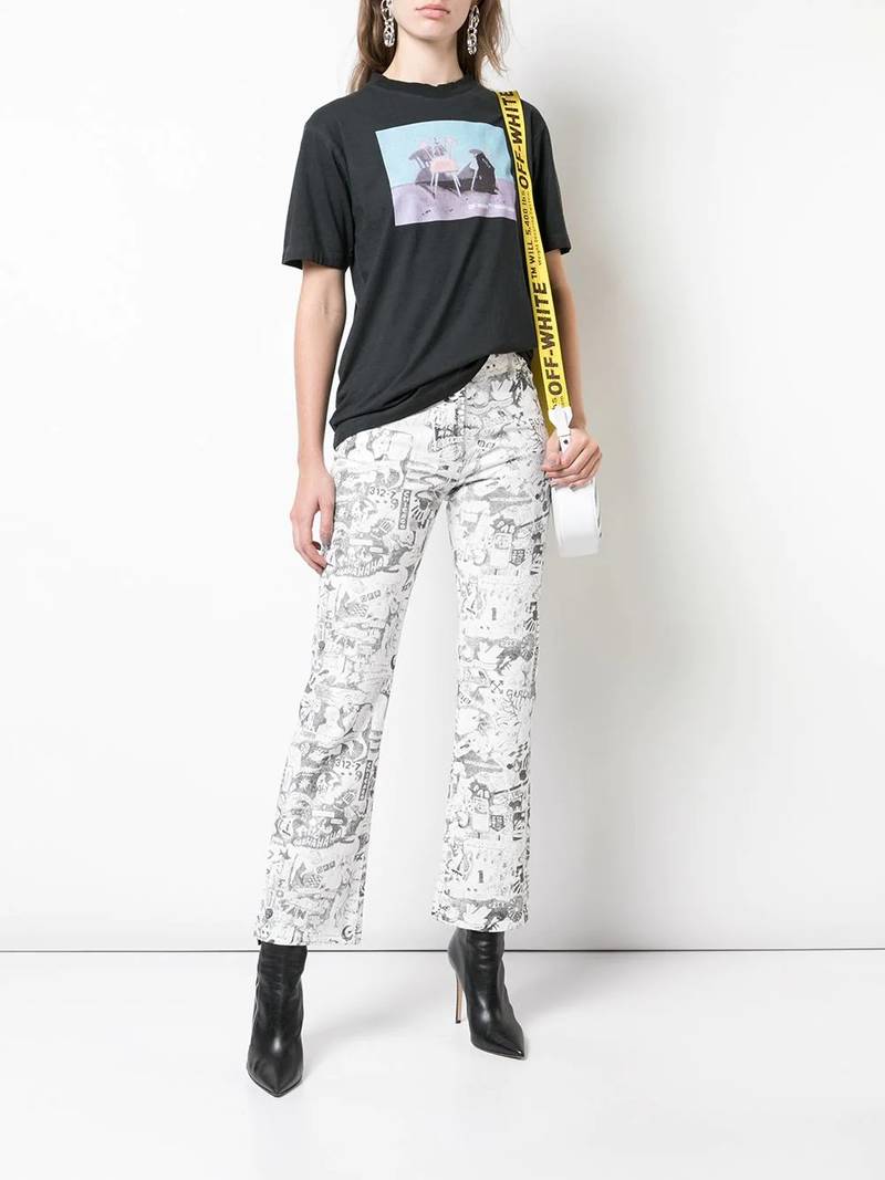 Off-White cartoon-printed straight jeans outlook