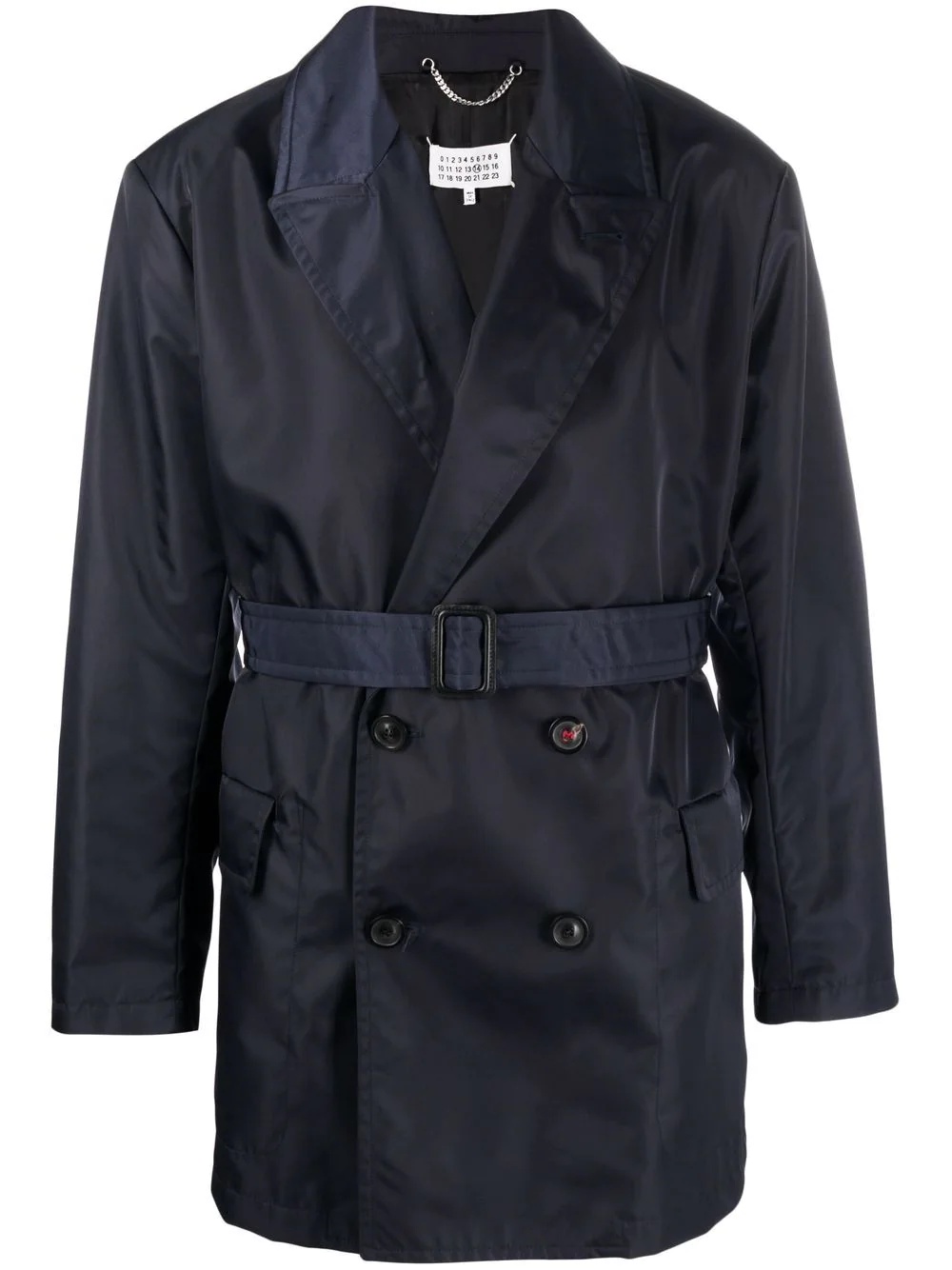 belted waist trench coat - 1