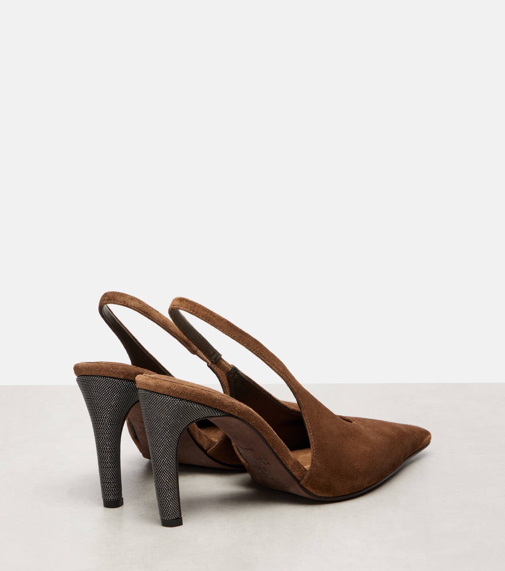 Monili suede slingback pumps - 2