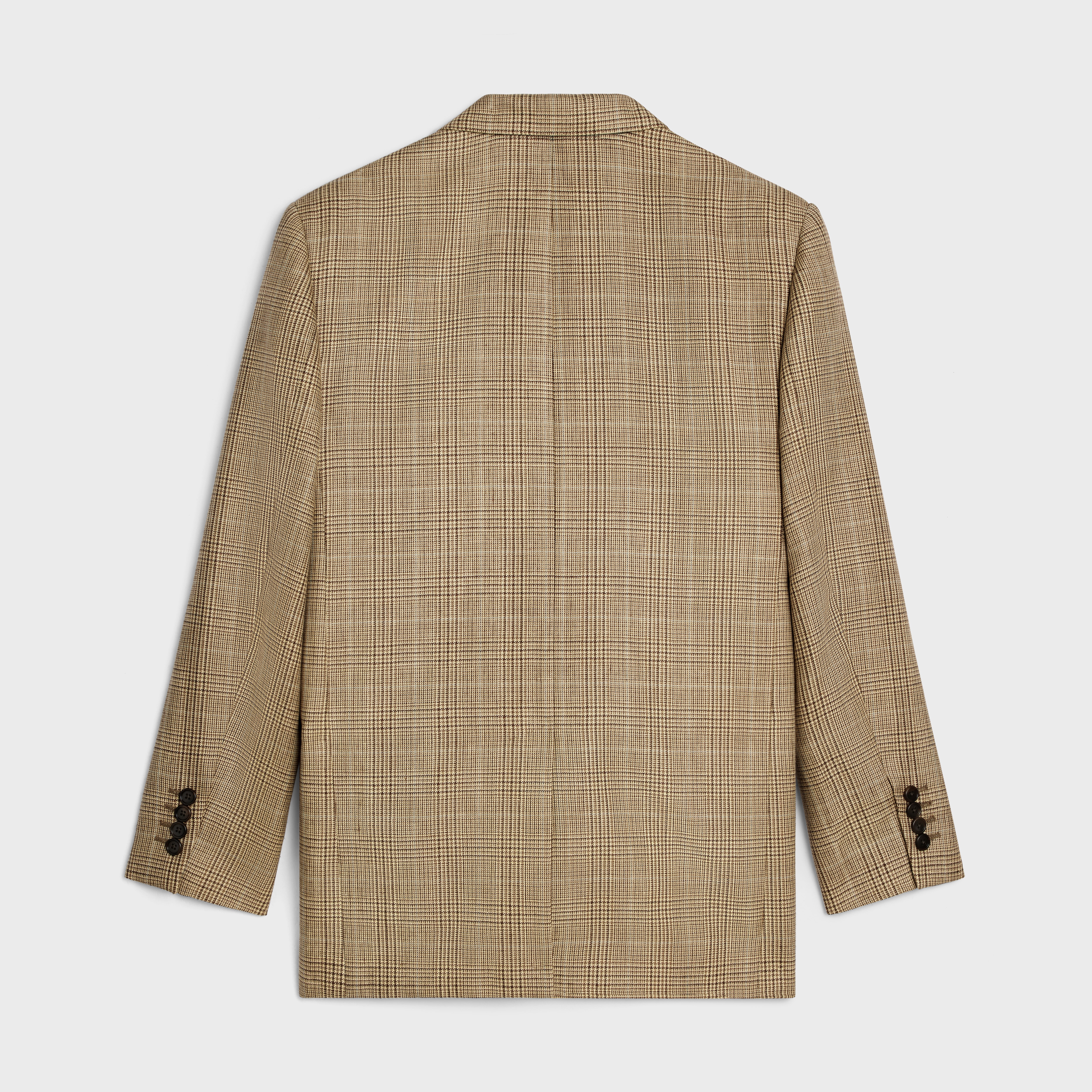jude jacket in prince of wales wool and linen - 2