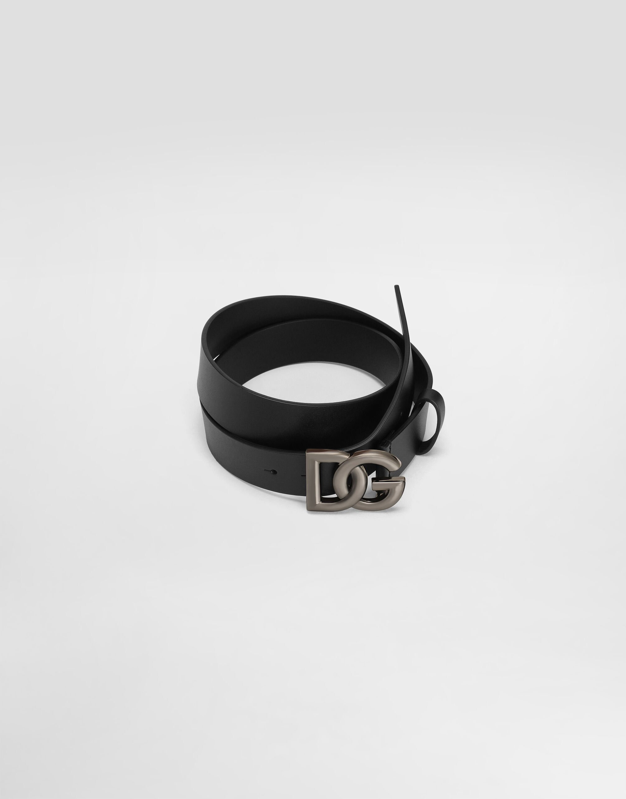 Leather belt with DG logo - 3