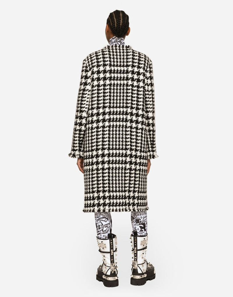 Single-breasted houndstooth coat 3