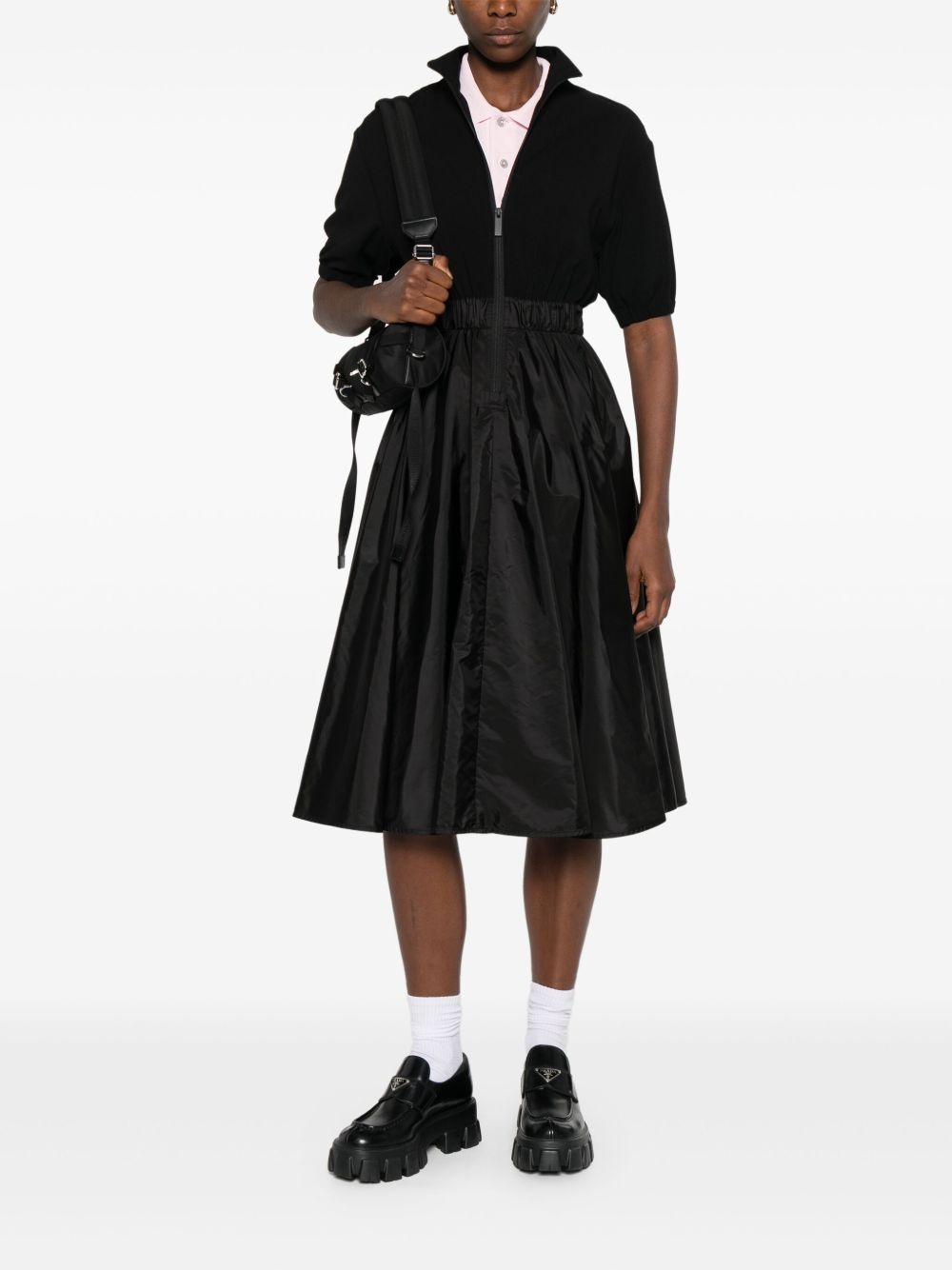 zip-up pleated midi dress - 2