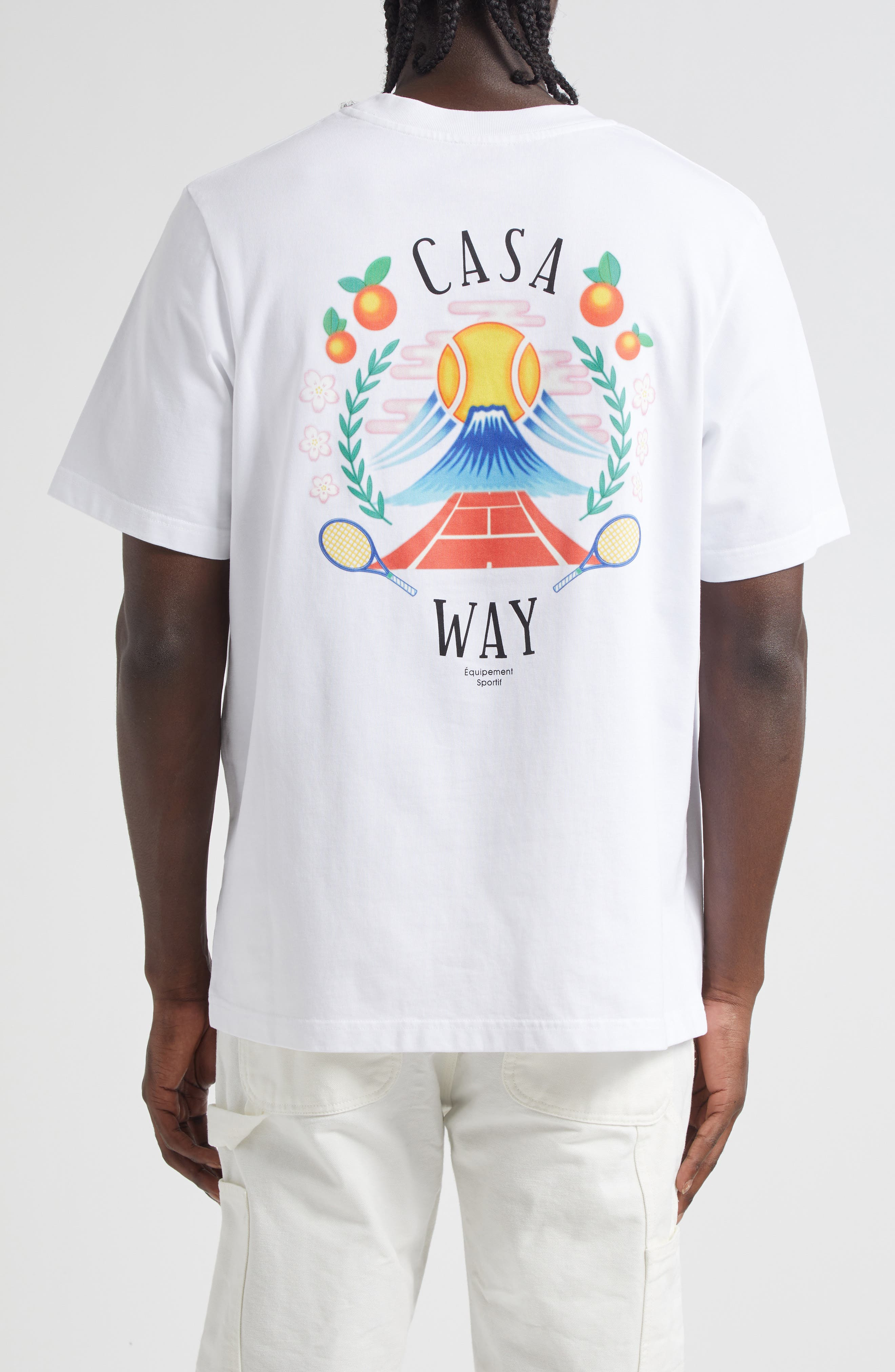 Casablanca Casa Way Mountain Graphic T-Shirt in White Jersey Casa Way Mountain at Nordstrom - 2