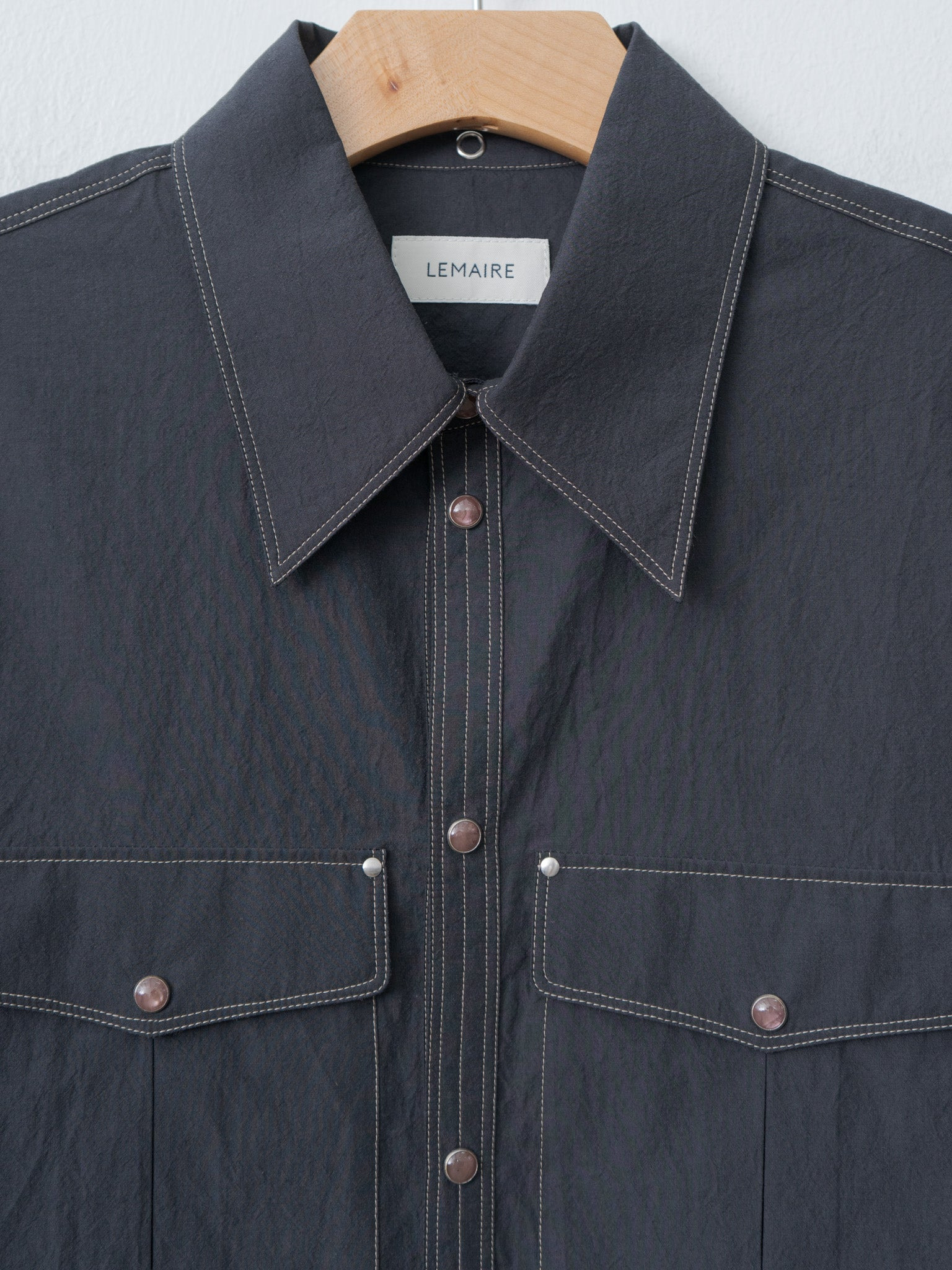 Chest-Pocket Fitted Shirt - Charcoal - 7