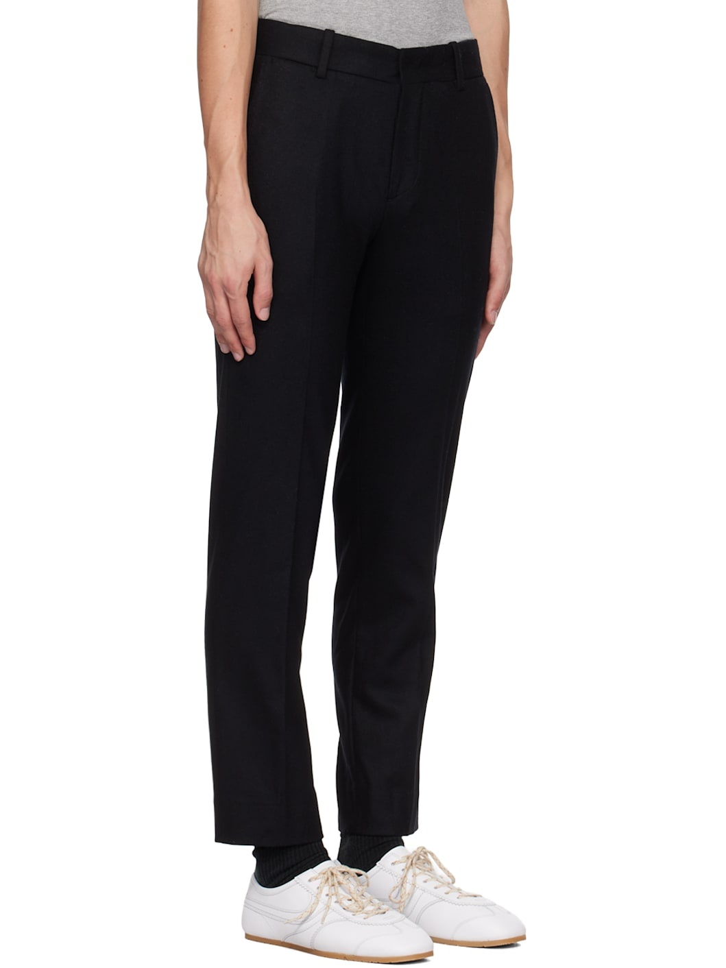 Black Wool & Cashmere Trousers - 2