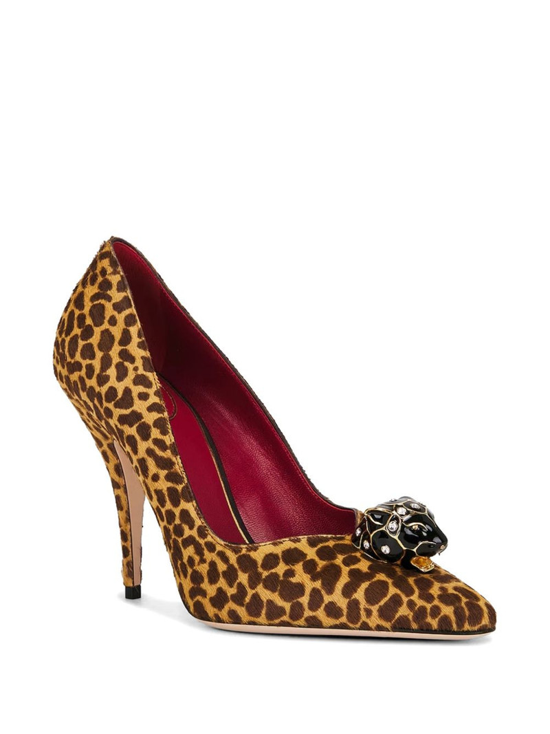 Valentino leopard-pattern embellished pumps outlook