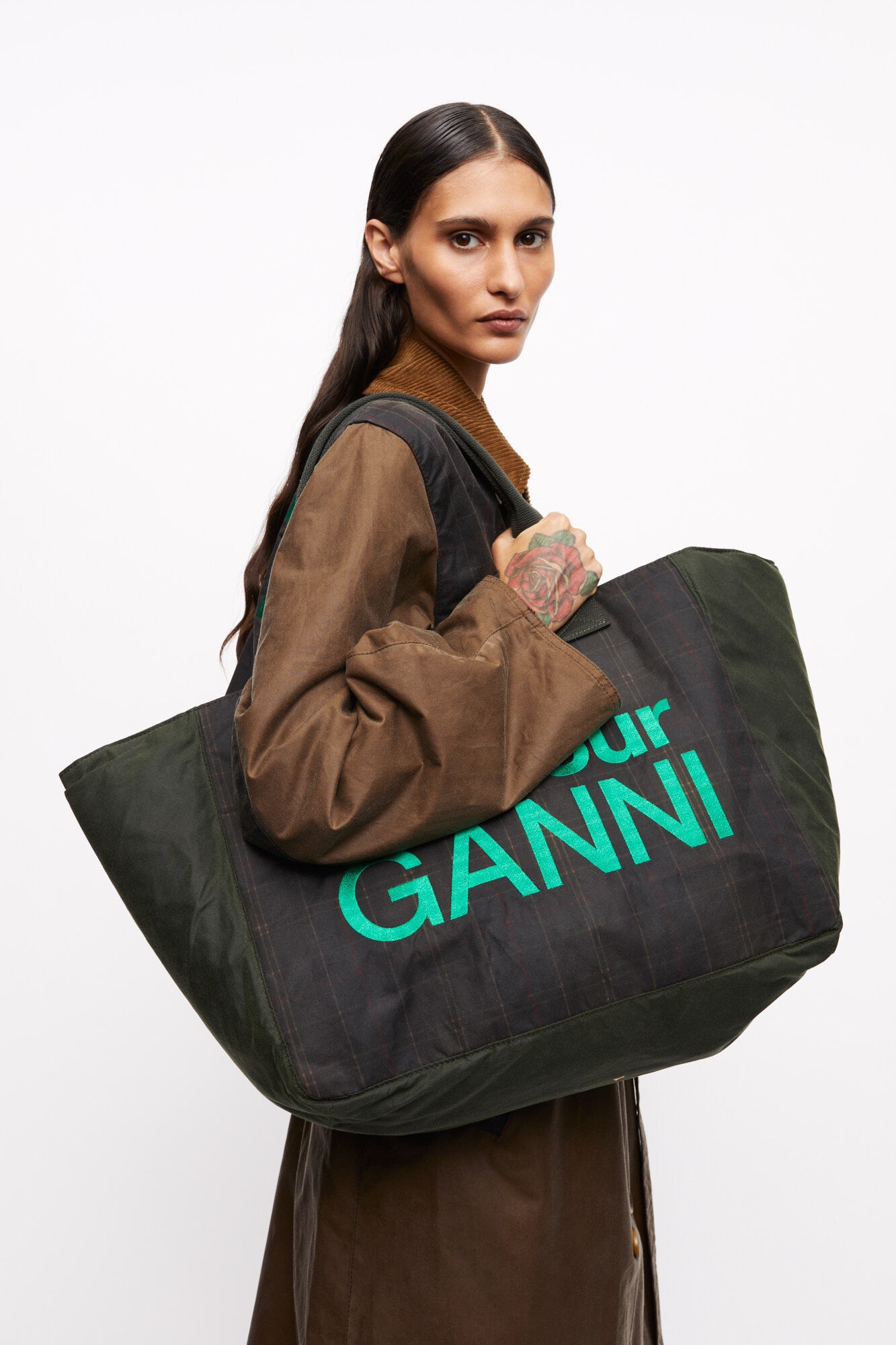GANNI X BARBOUR WAXED TOTE BAG - 4
