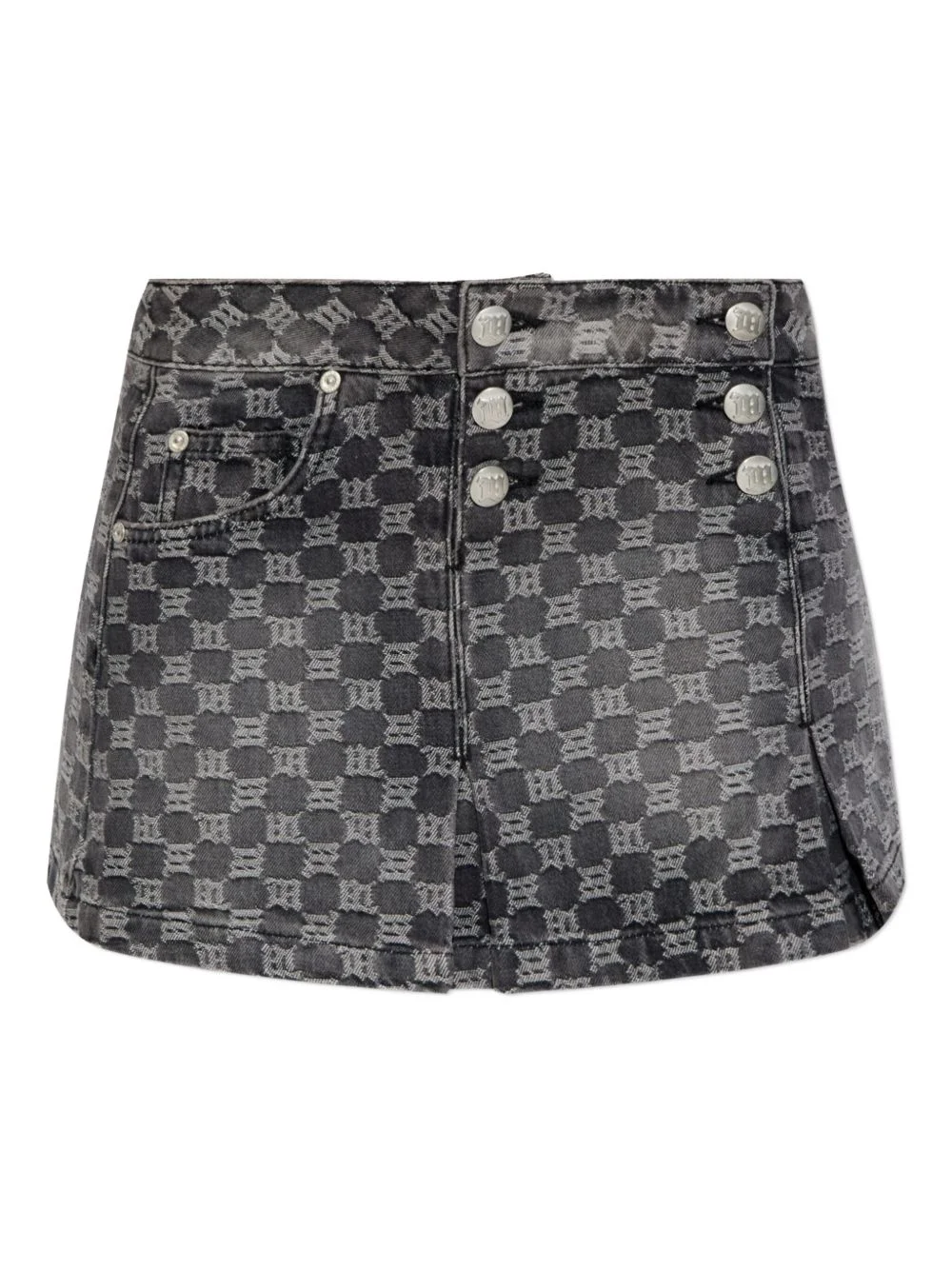 buttoned patterned skirt - 1