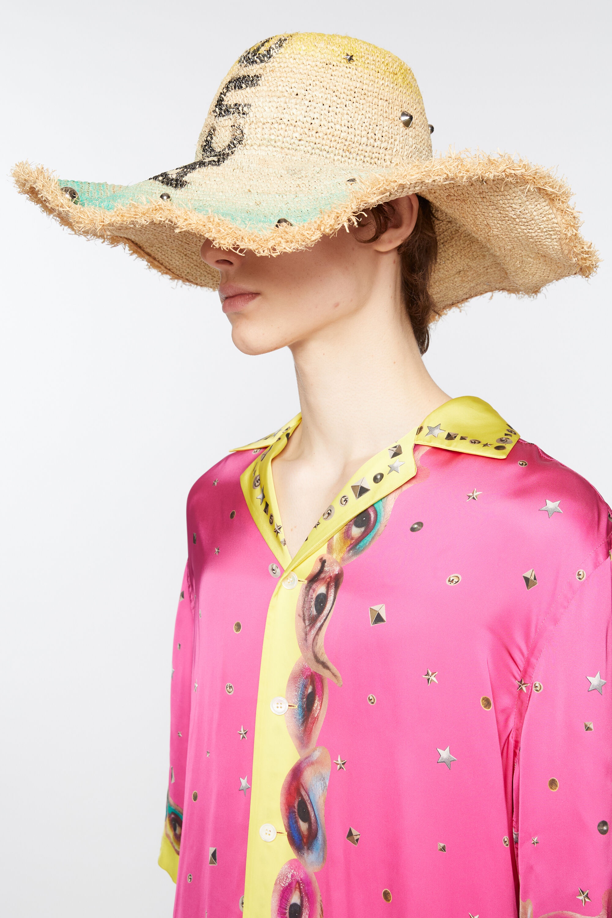 Raffia wide brim hat - Straw yellow - 3