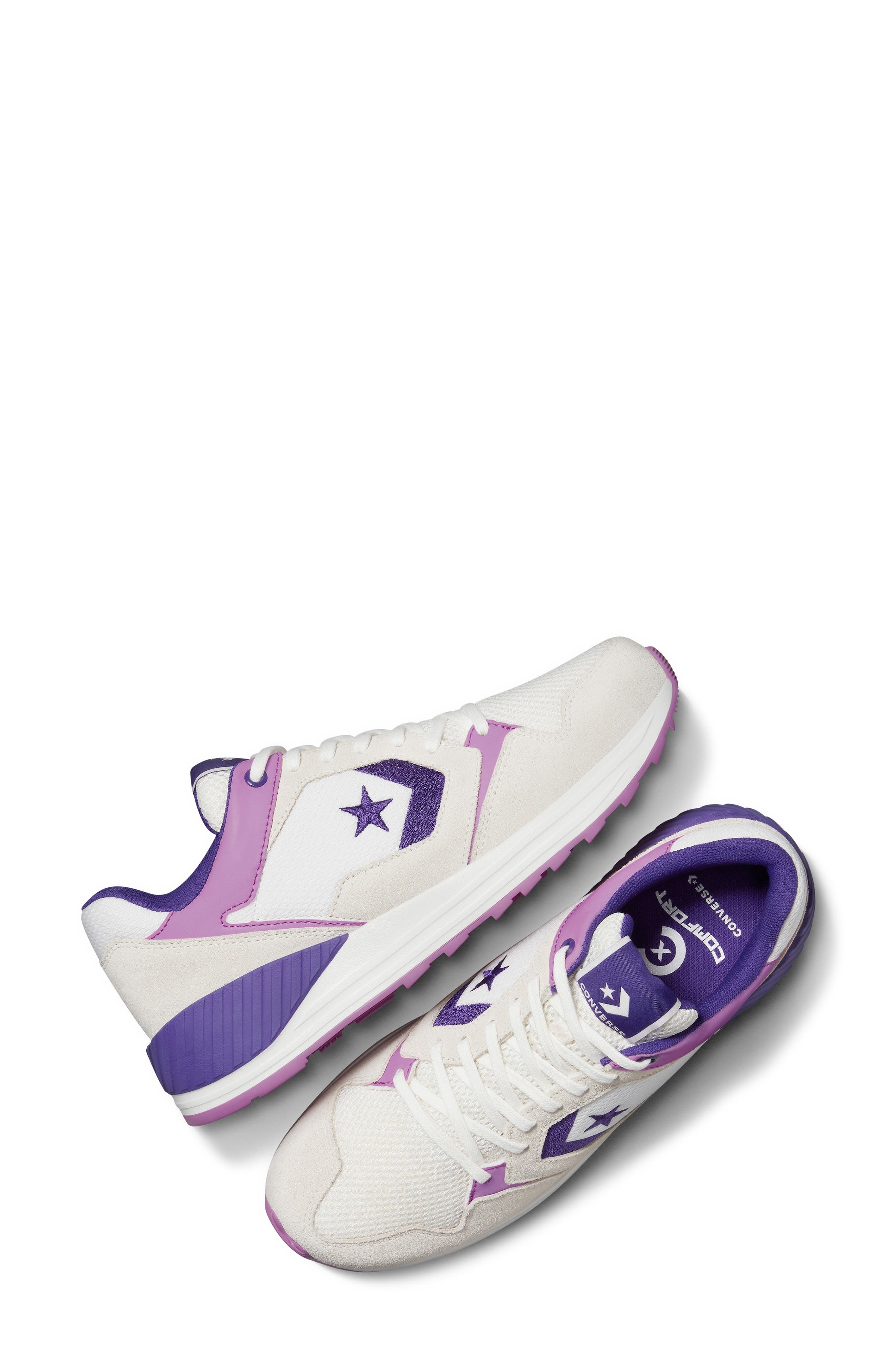 Converse Gender Inclusive Wave Trainer Sneaker in Vintage White/Egret/purple at Nordstrom - 7