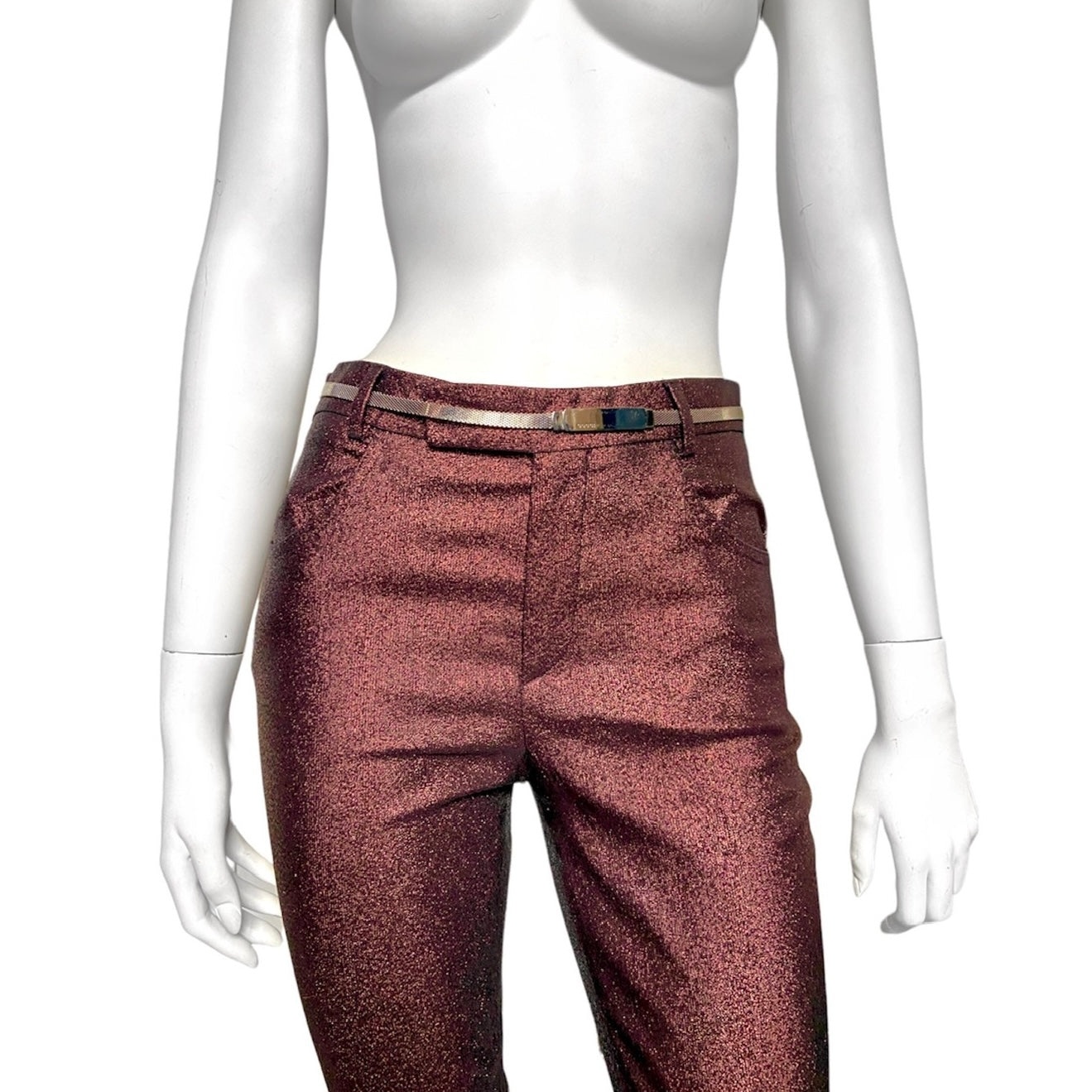 GUCCI Gucci Spring 1997 Tom Ford Metallic Brown Lurex Pants