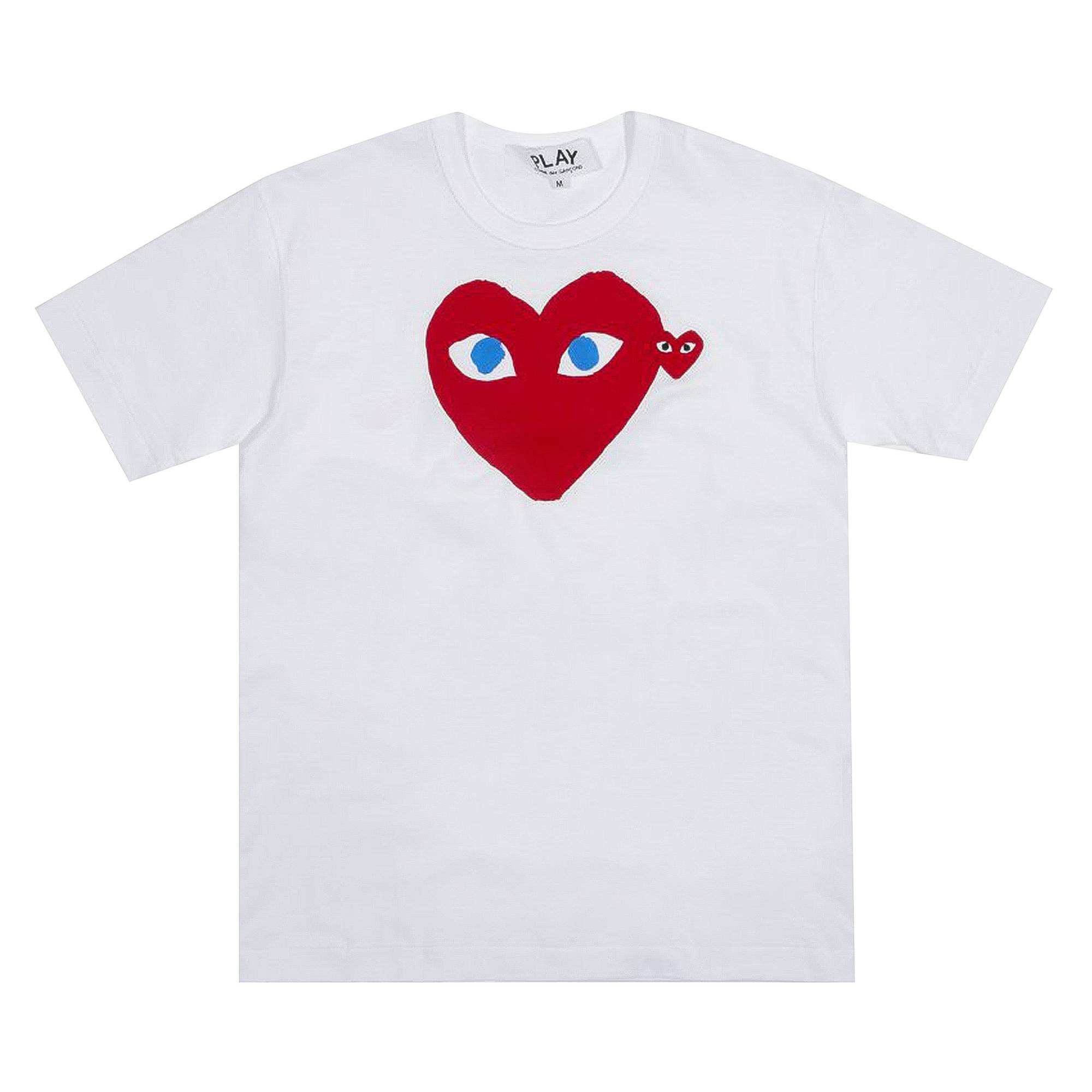 Comme des Garçons PLAY Blue Eyes Red Heart T-Shirt 'White' - 1