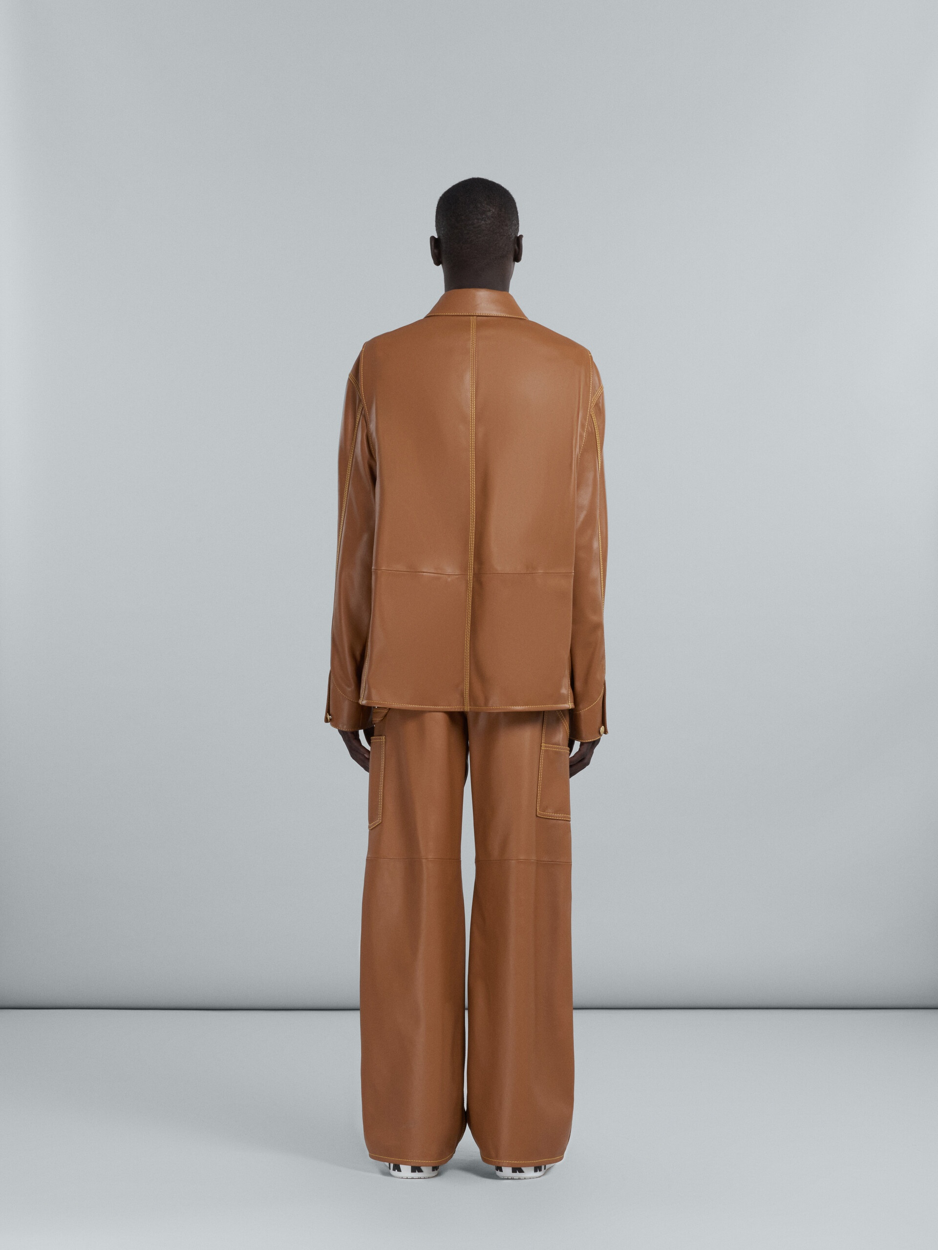 MARNI X CARHARTT WIP - BROWN LEATHER JACKET - 3