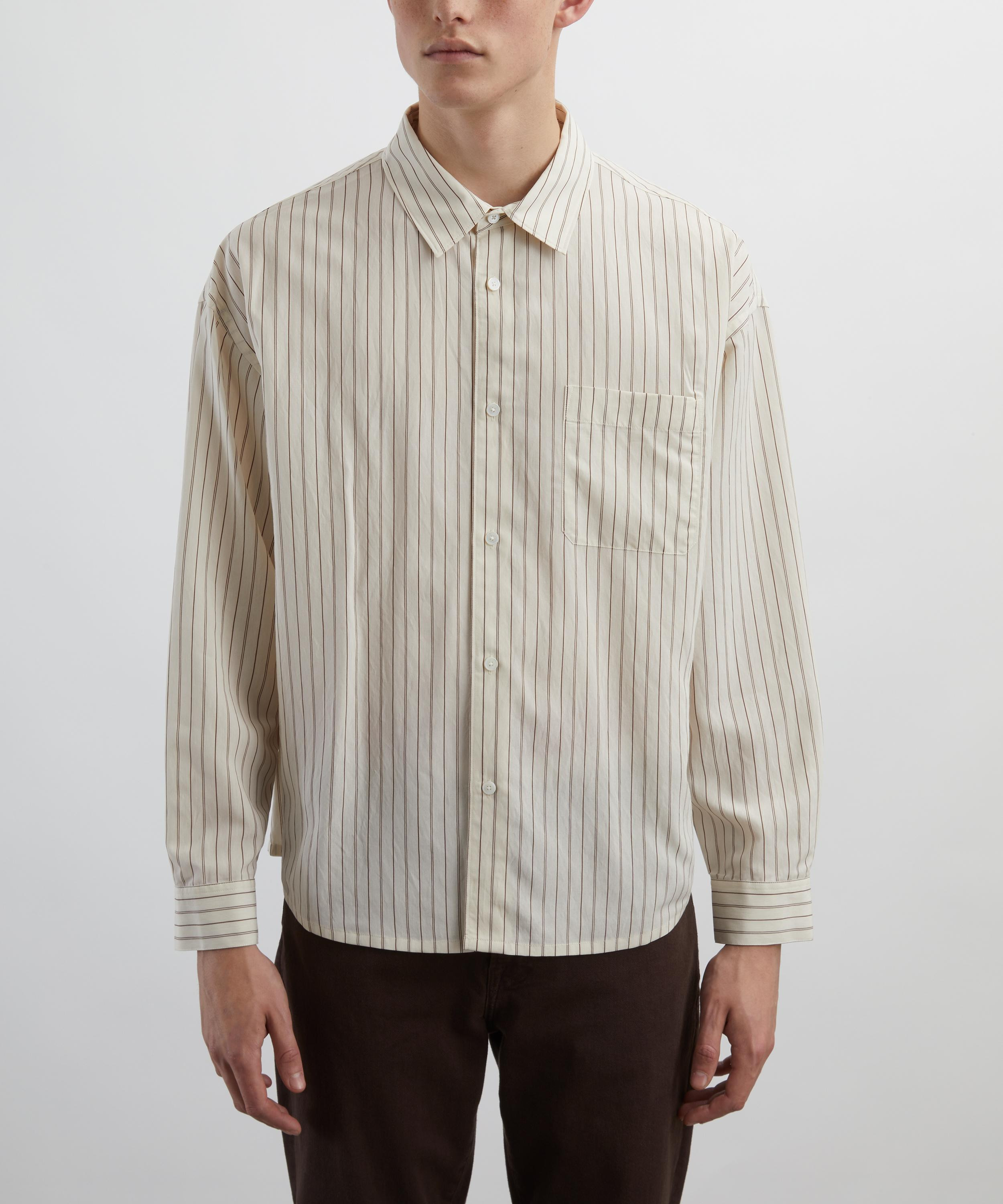 Brown-Striped Shirt - 3