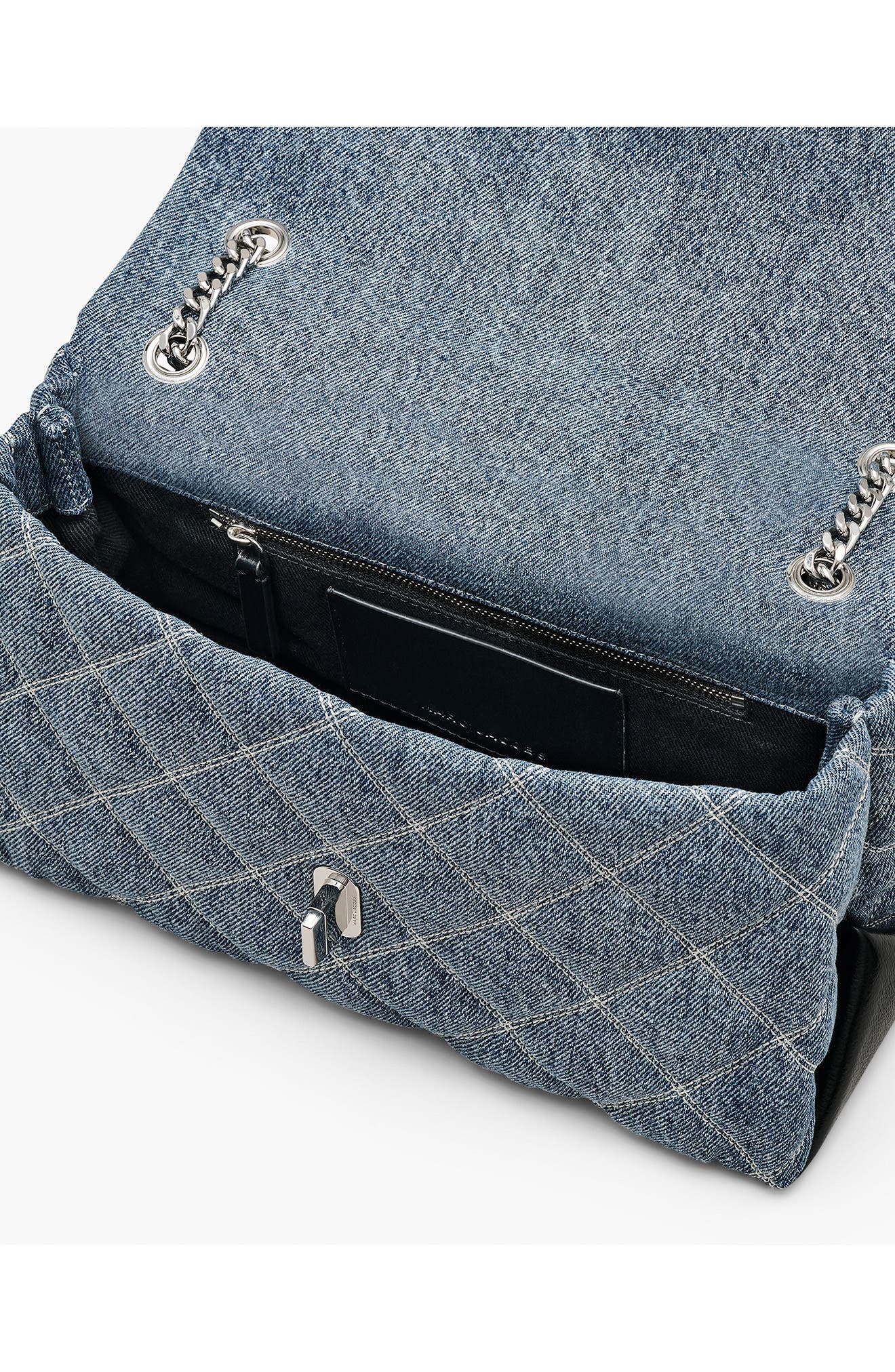 Marc Jacobs The Quilted Denim Dual Chain Shoulder Bag in Light Wash Indigo at Nordstrom - 7
