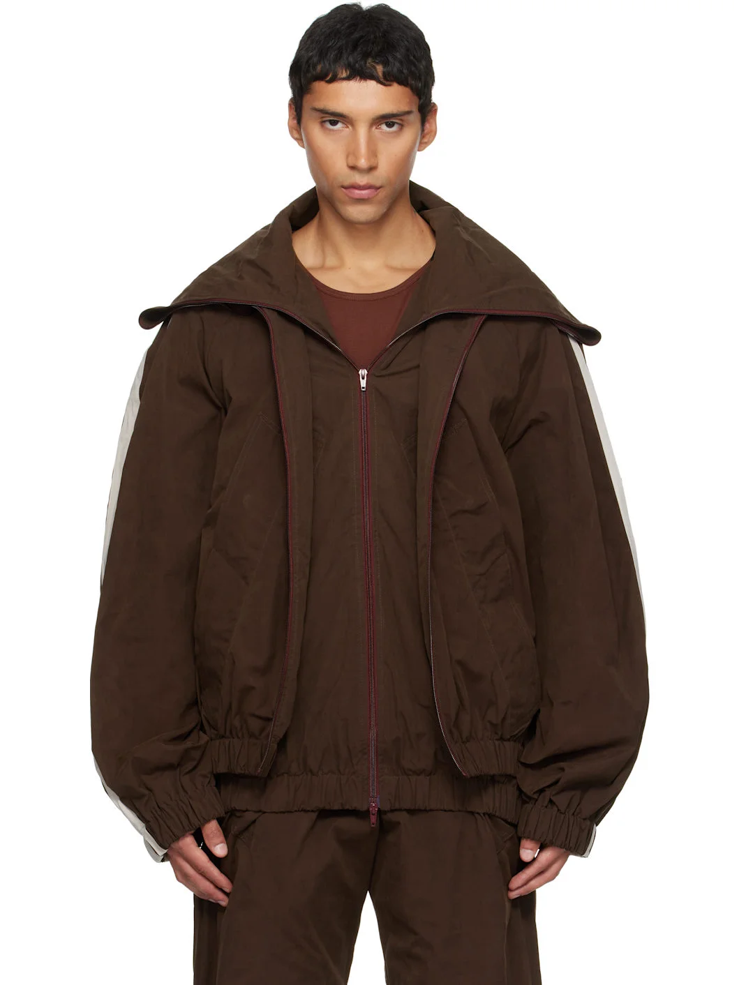 Brown Fusion Track Jacket - 1