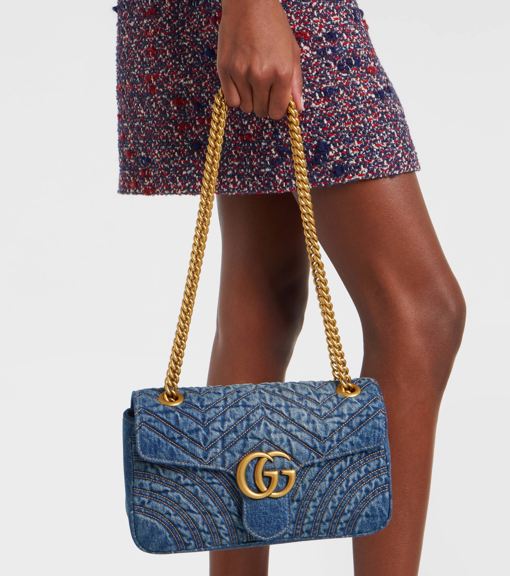 GG Marmont Small denim shoulder bag - 7