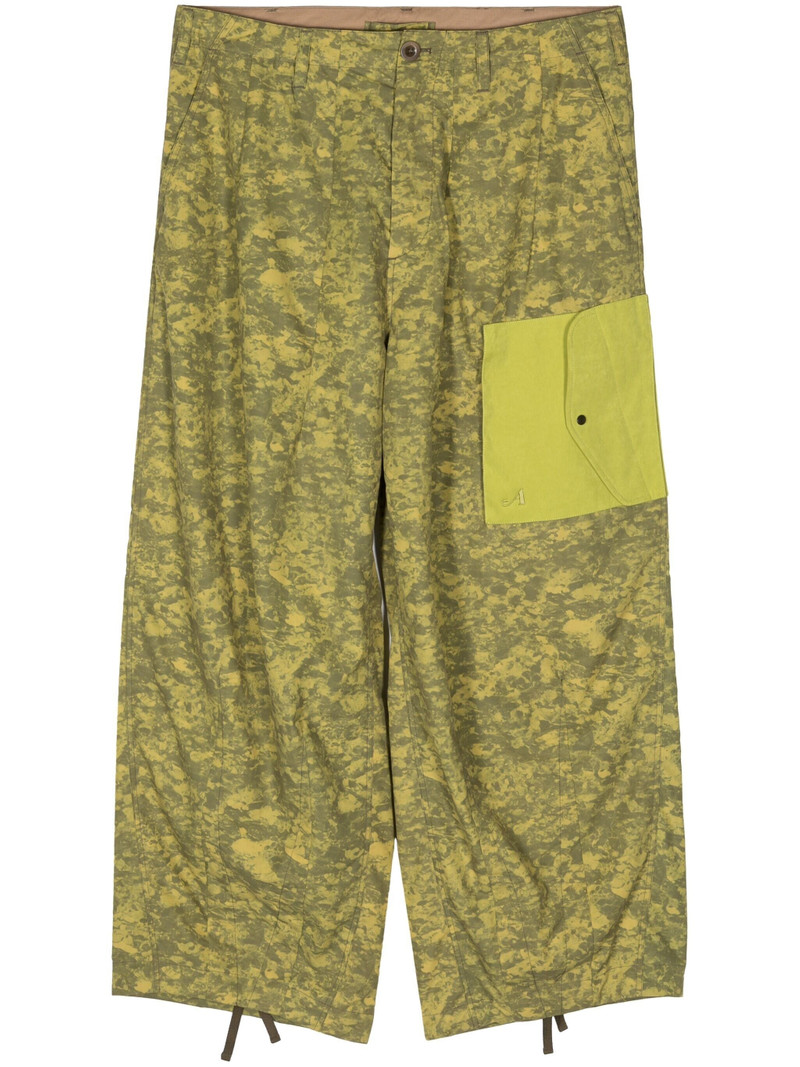 camouflage-print wide-leg trousers - 1