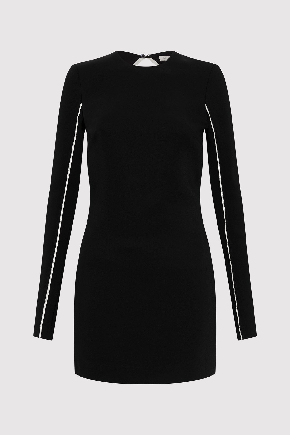 Raw Edge Mini Dress - Black - 1