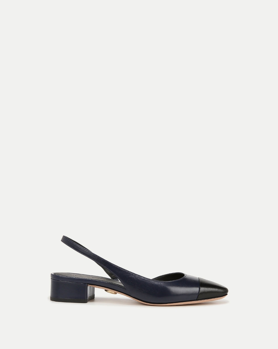 CECILE LEATHER CAP-TOE SLINGBACK - 1