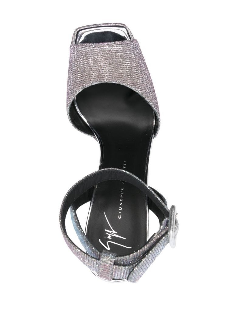 glitter-detail heeled 125mm sandals - 4