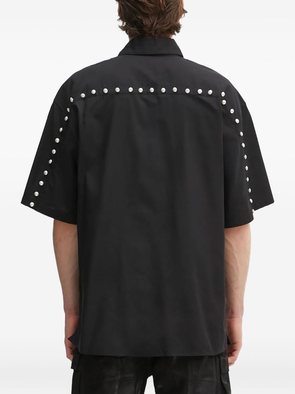 pearl-embellished short-sleeve shirt - 4