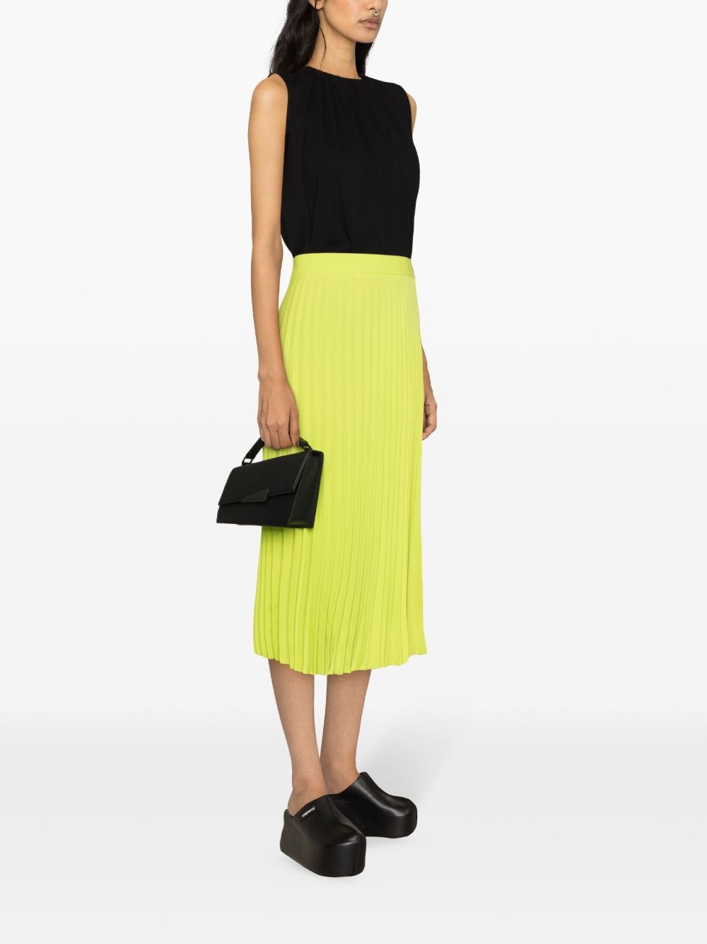 pleated crepe midi skirt - 3