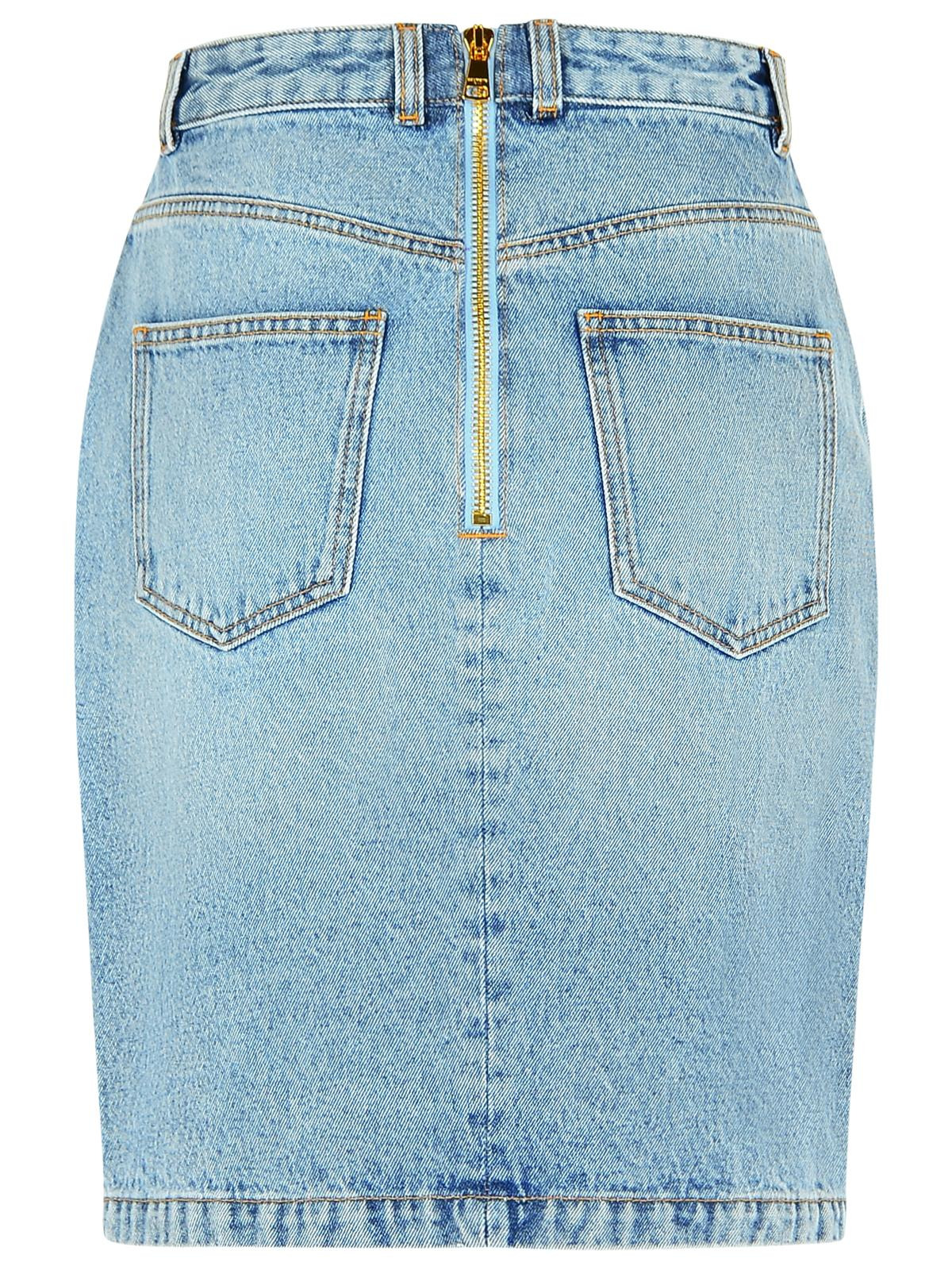 Balmain Light Blue Cotton Skirt Women - 3
