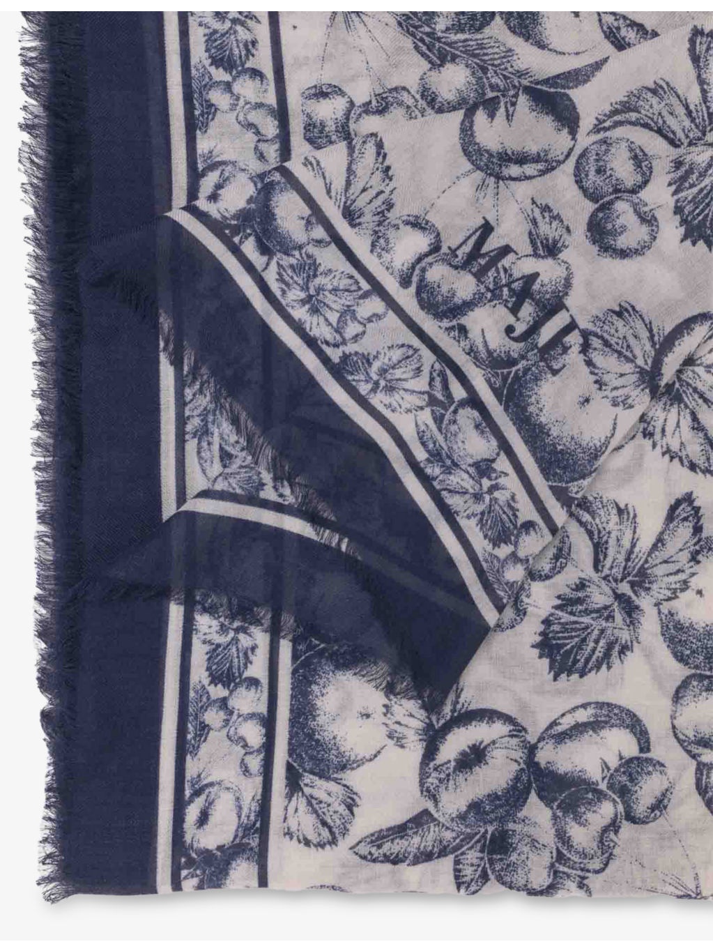 Fruit-Print Modal and Cashmere Shawl - 2