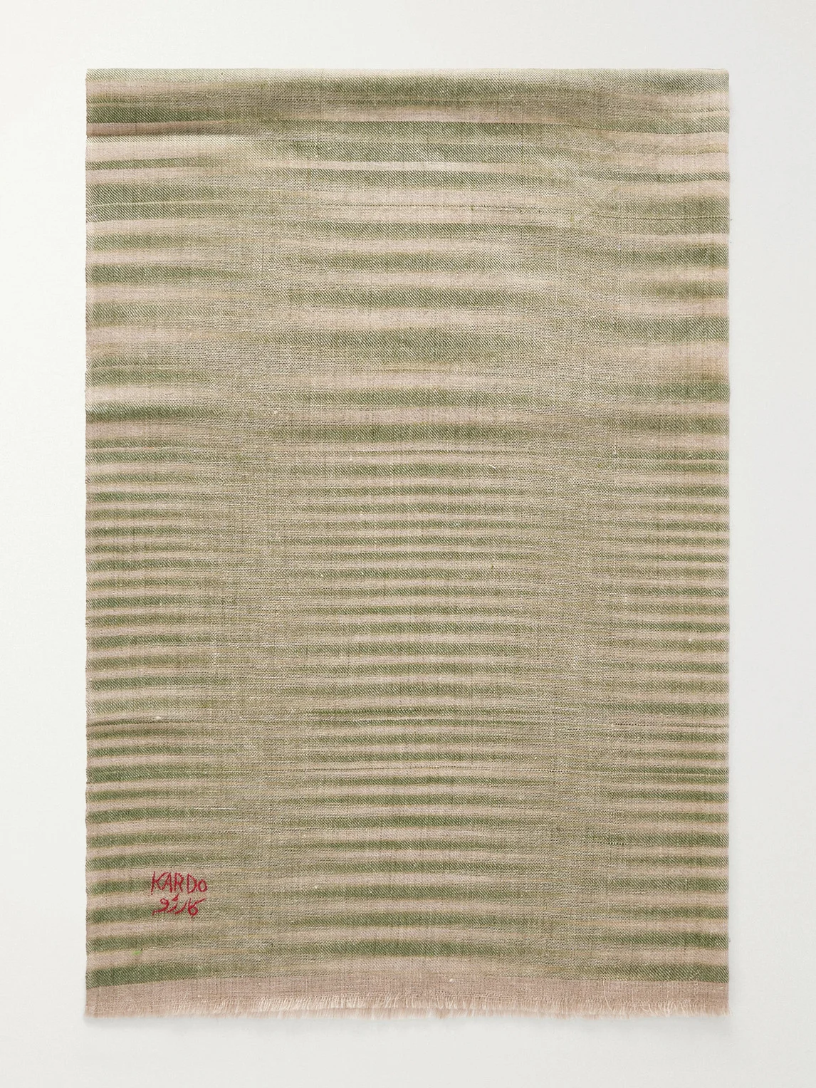 Embroidered Striped Cashmere Scarf - 1