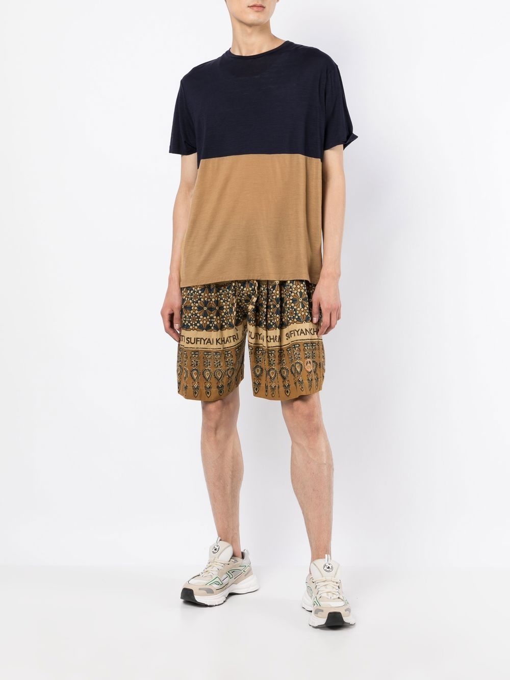 Bridge block-print Bermuda shorts - 2