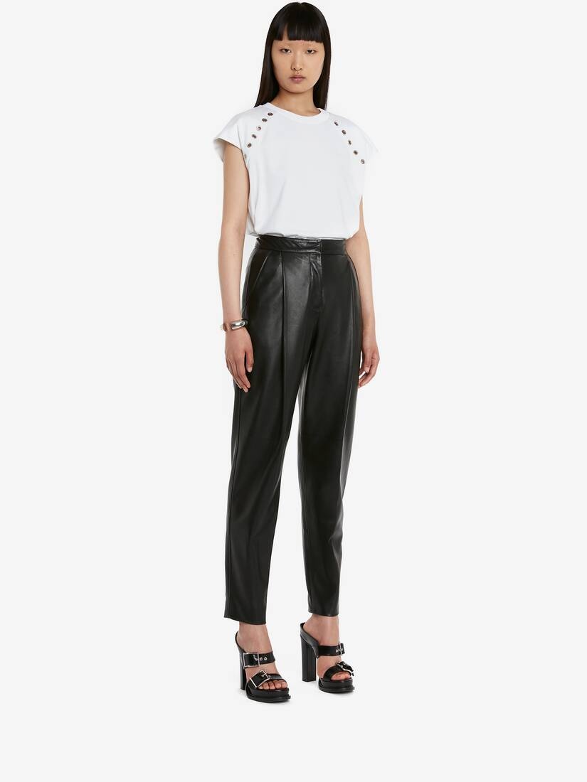 Women's Eyelet T-shirt in Optical White - 3