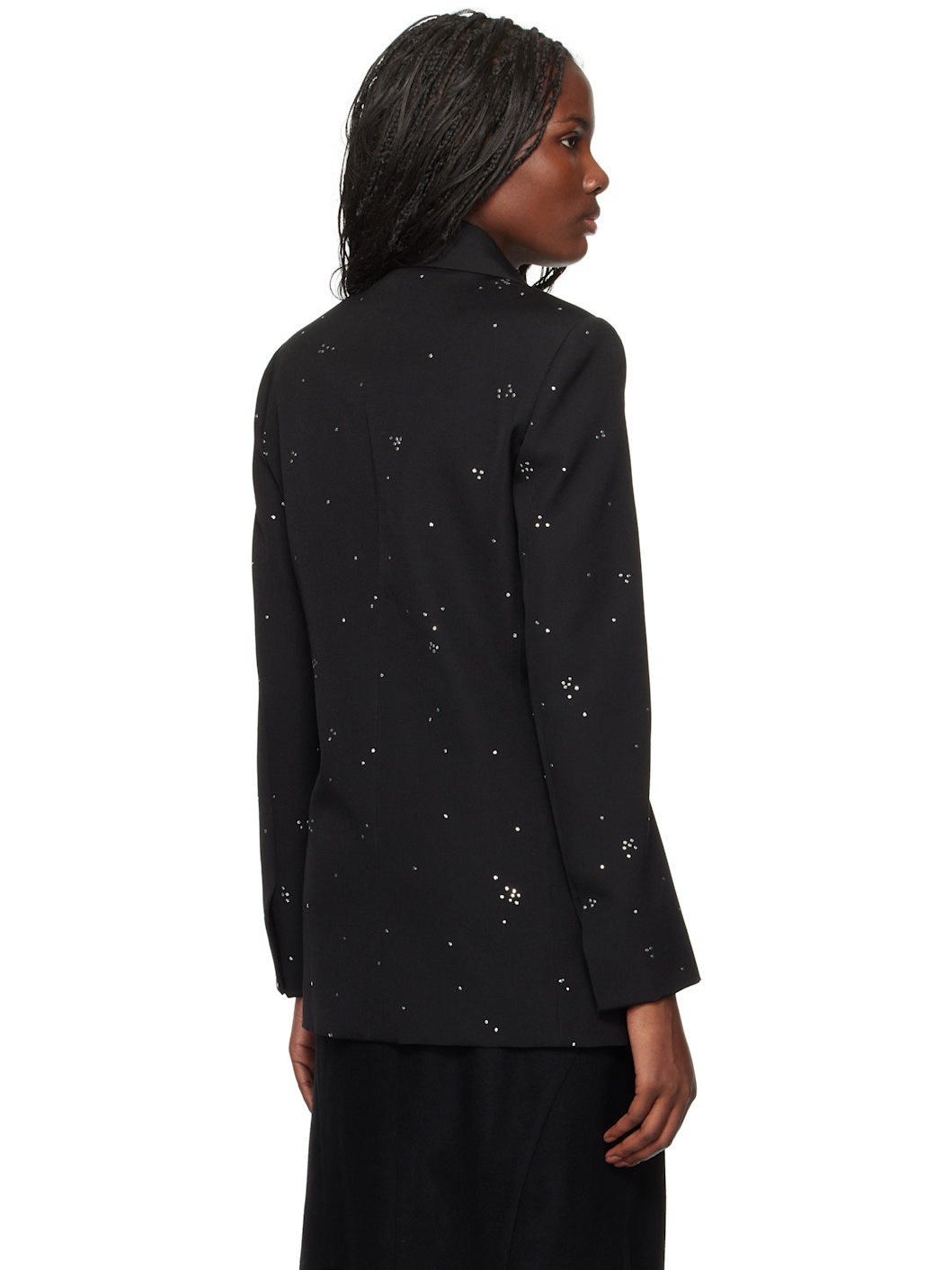 Black Embroidered Blazer - 3
