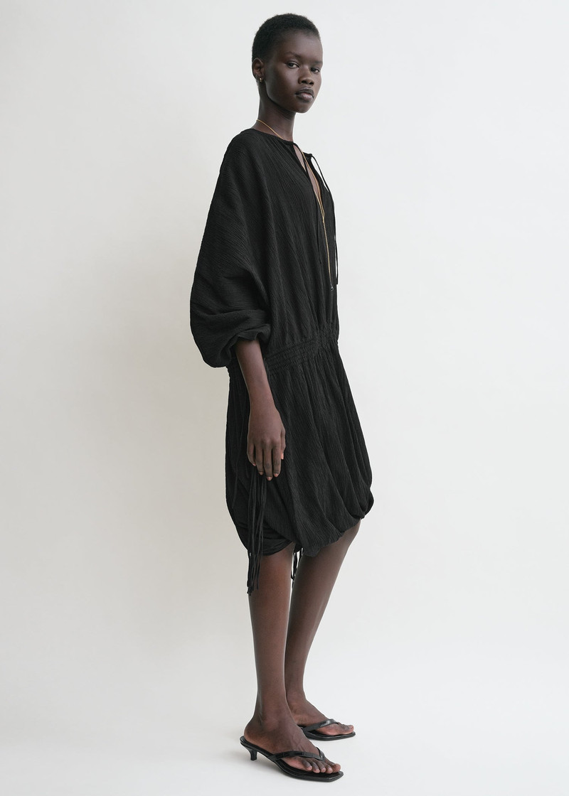 Totême Drawstring dress black outlook