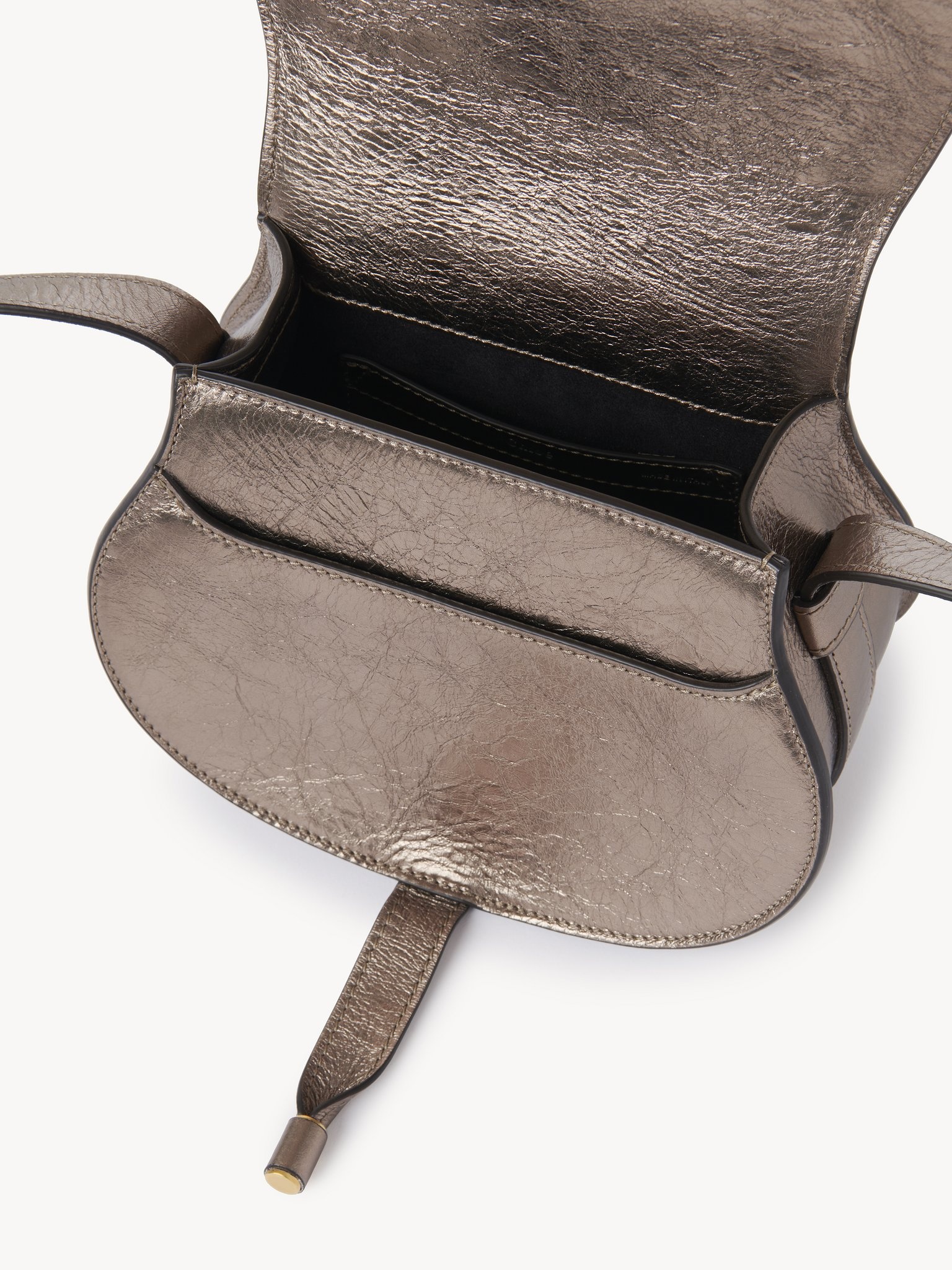 SMALL MARCIE SADDLE BAG IN METALLIZED LEATHER - 5