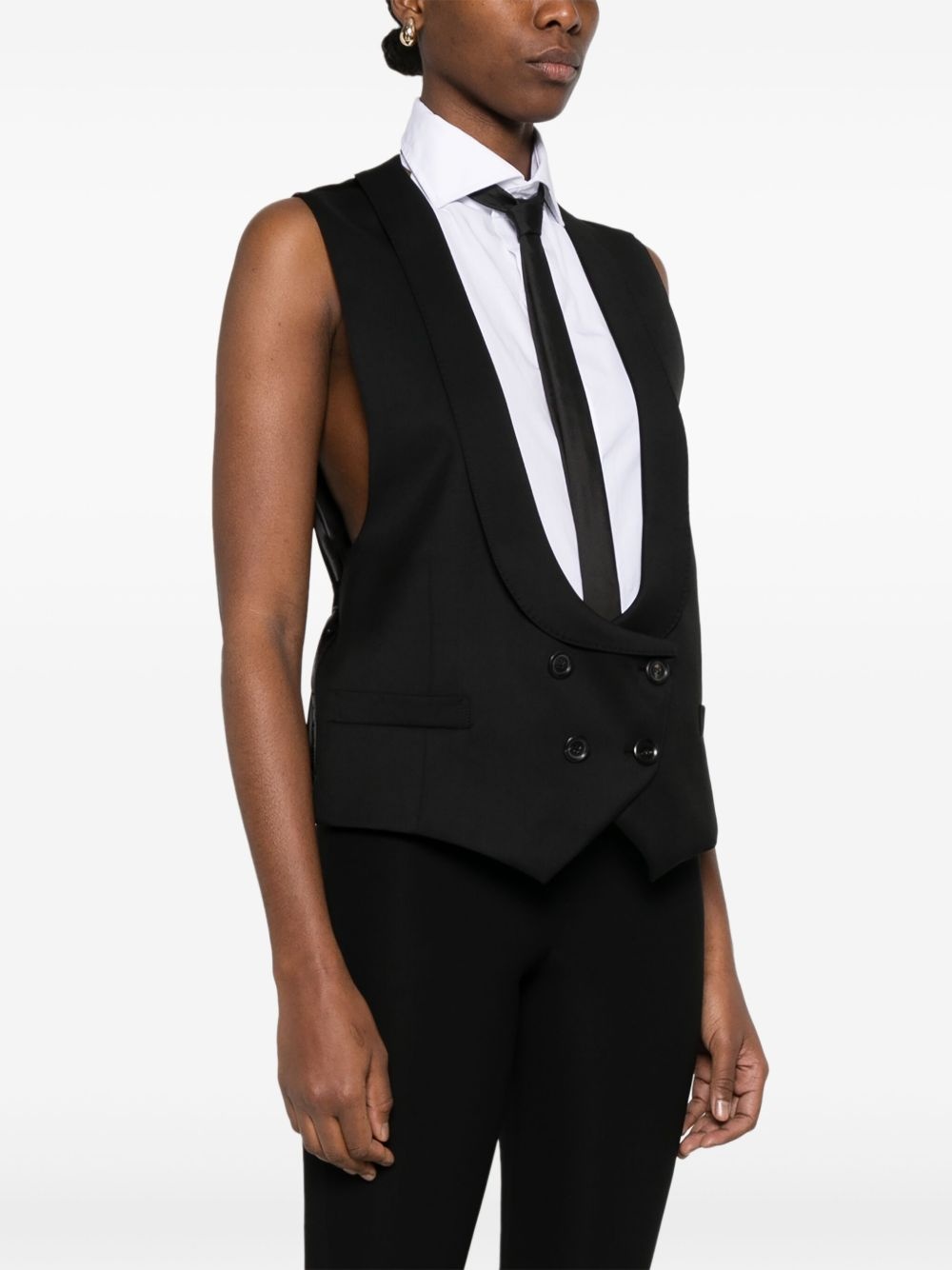 scoop-neck waistcoat - 3