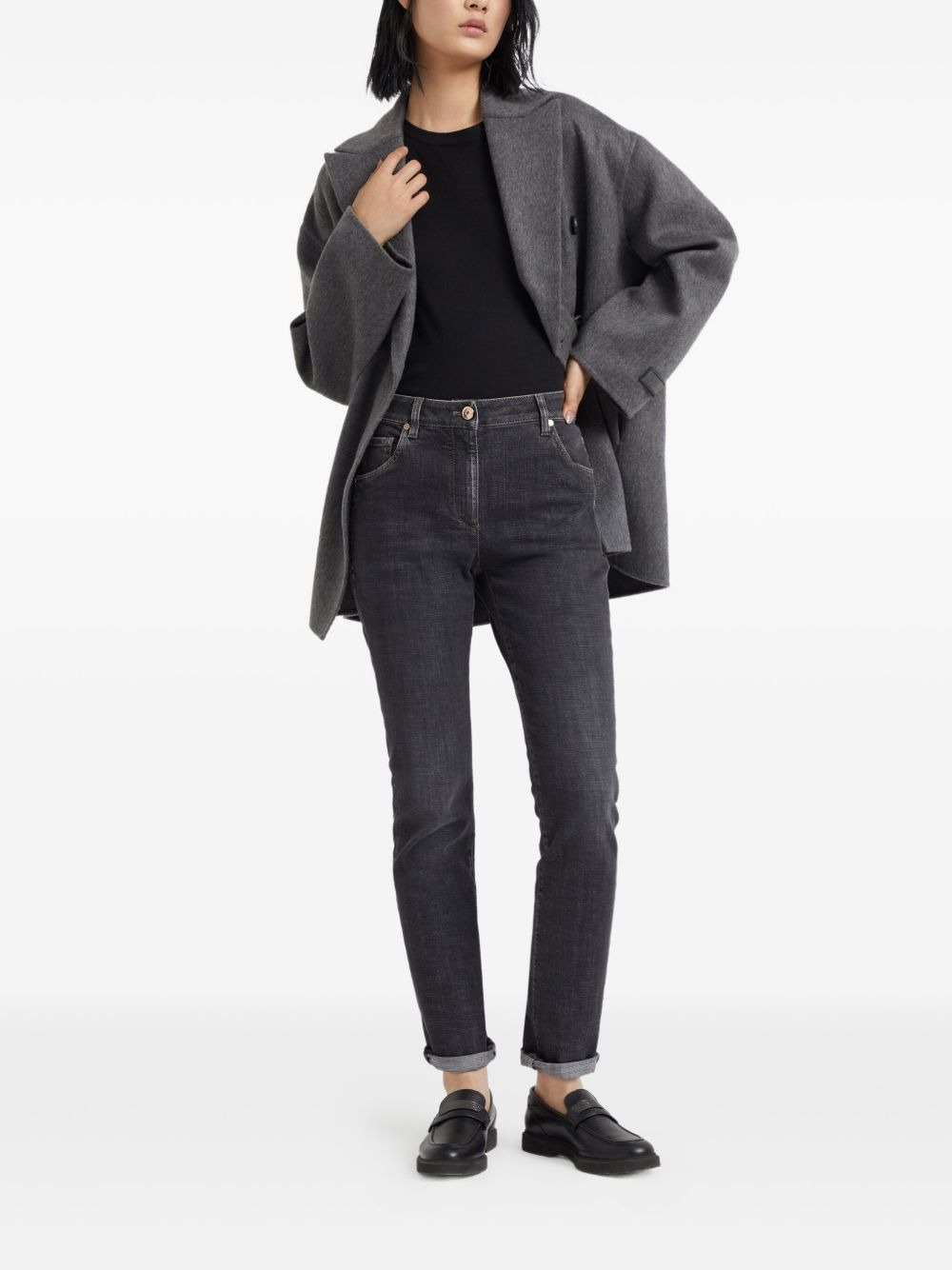 long-sleeve fitted sweater - 2