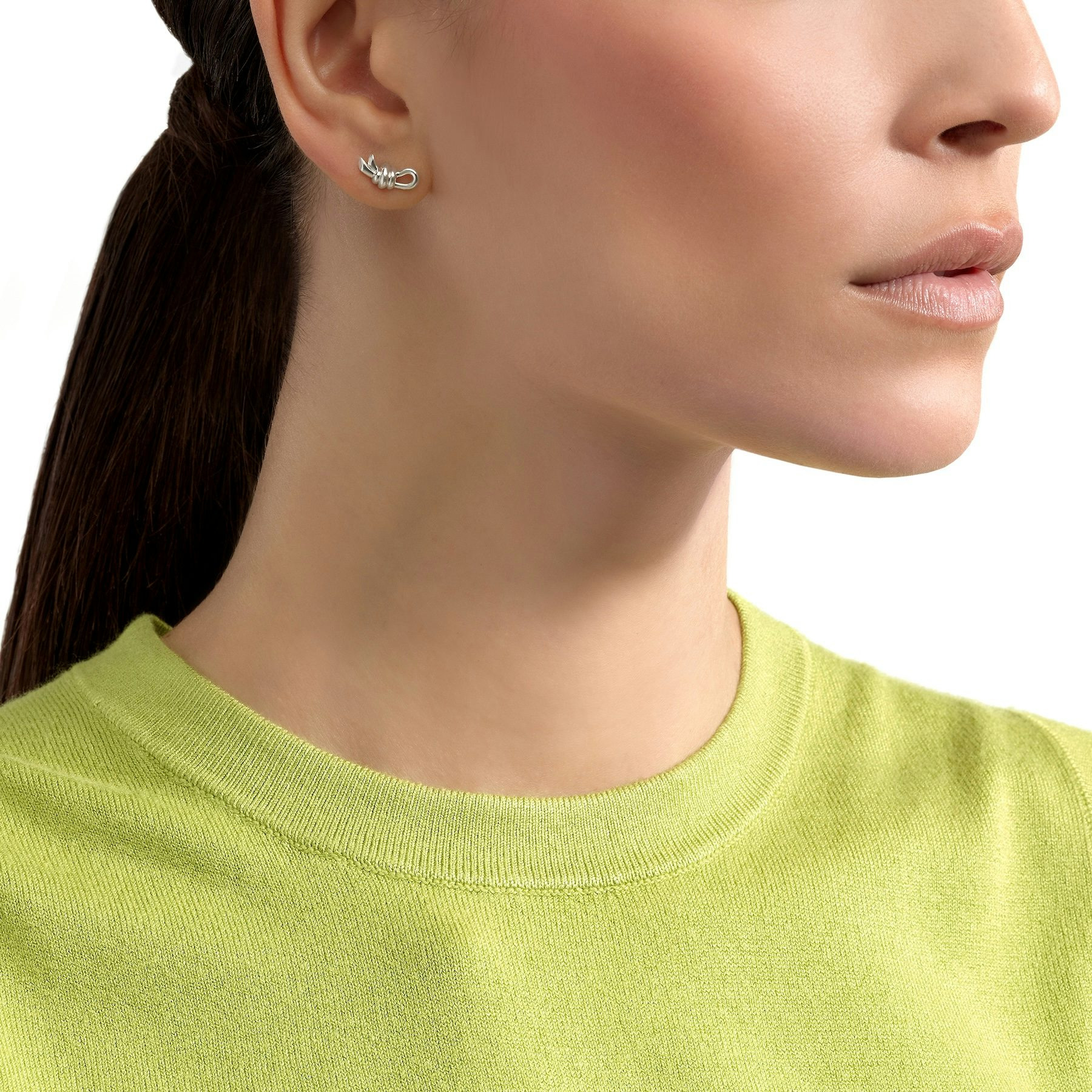 SILVER NODO STUD EARRING - 3
