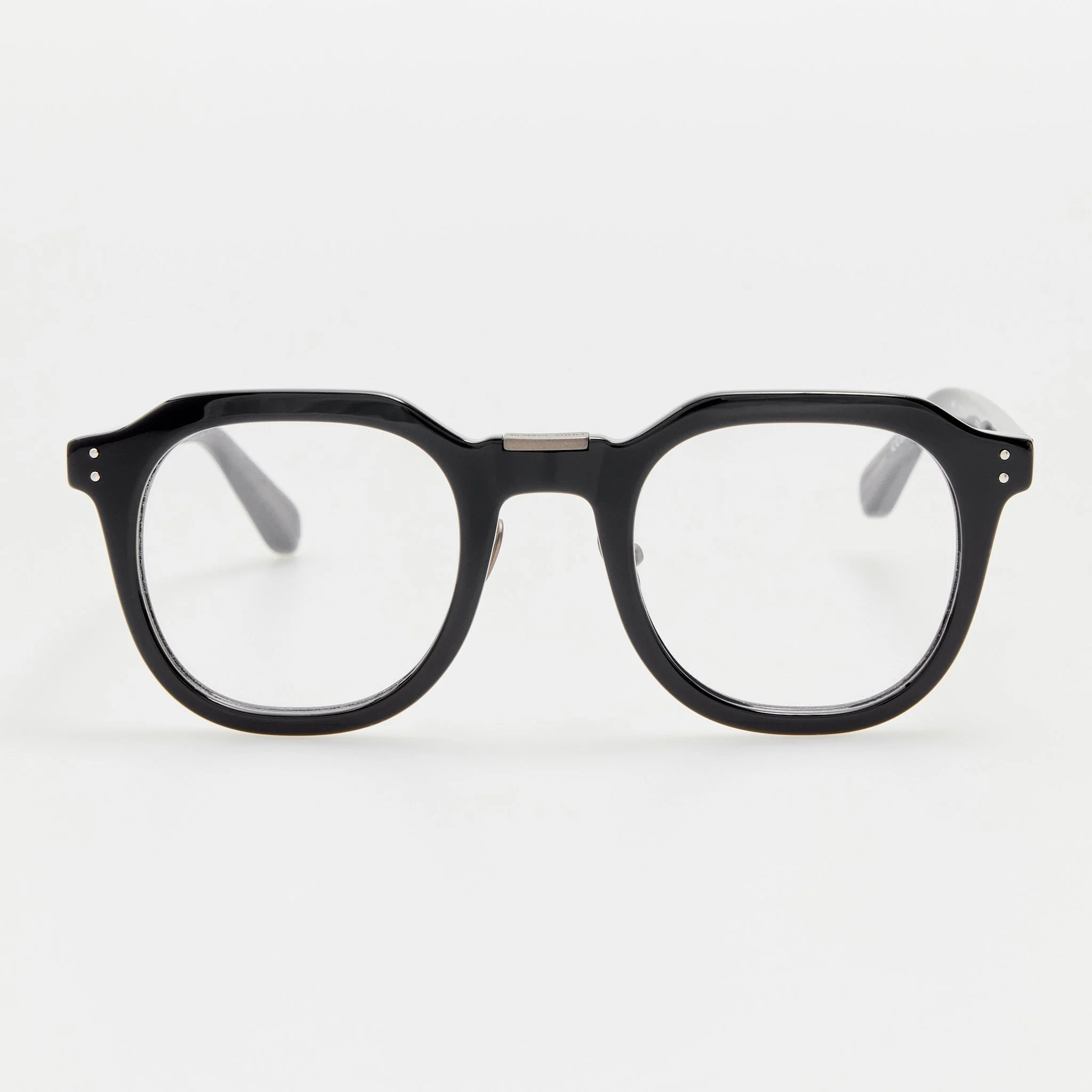 FLETCHER ANGULAR OPTICAL FRAME IN BLACK AND NICKEL - 1