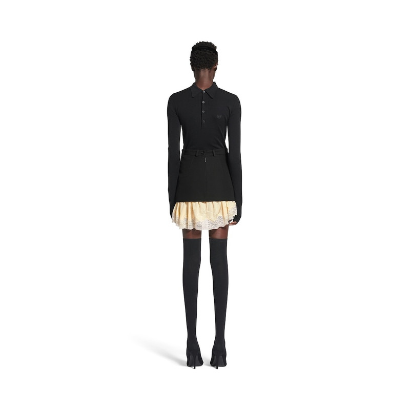 Women's Lingerie Mini Tailored Skirt in Black 4
