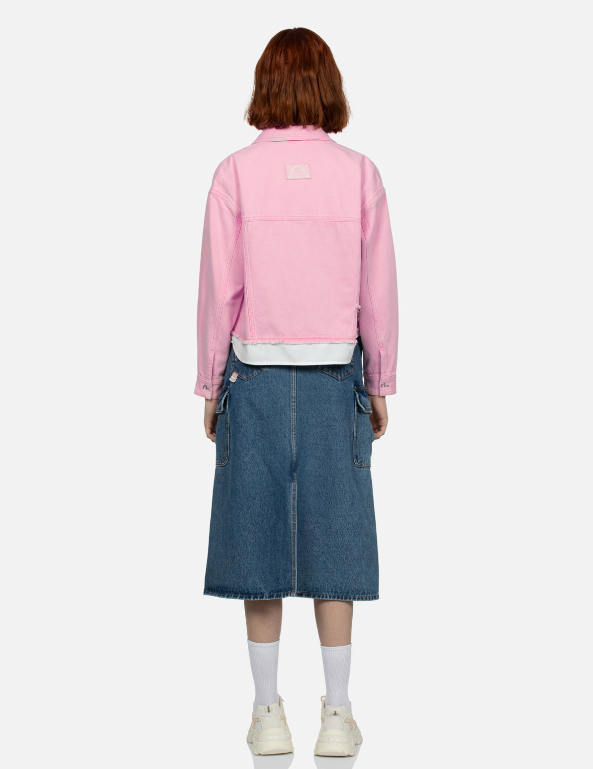 SEAGULL APPLIQUE EMBROIDERY MOCK 2-IN-1 FASHION FIT DENIM JACKET - 6