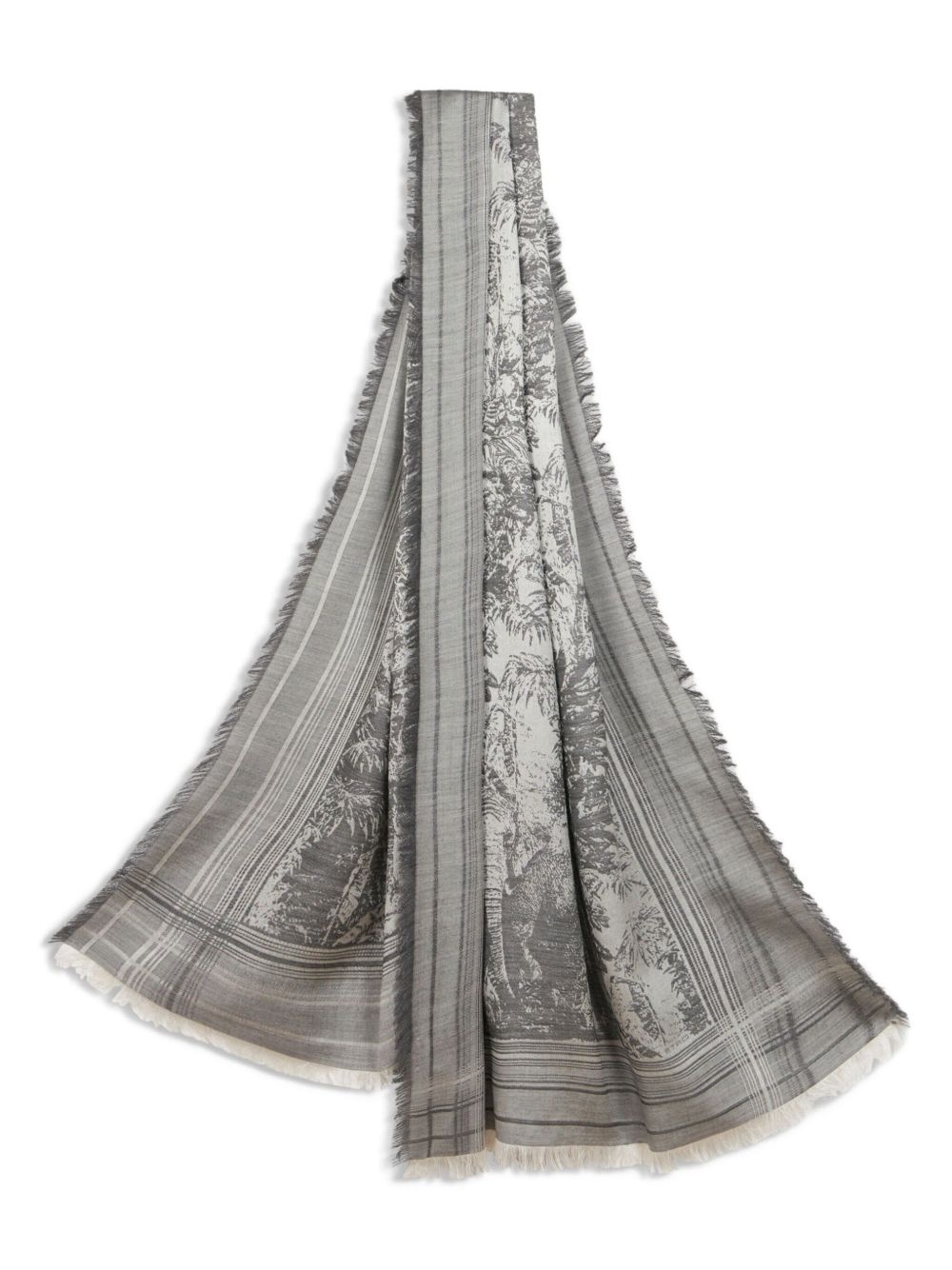 patterned-jacquard scarf - 3