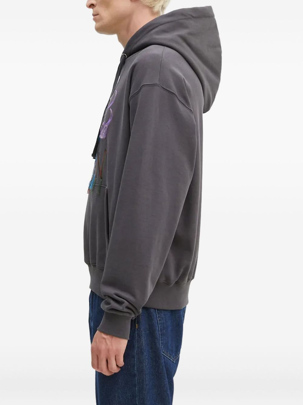 embroidered-logo hoodie - 3