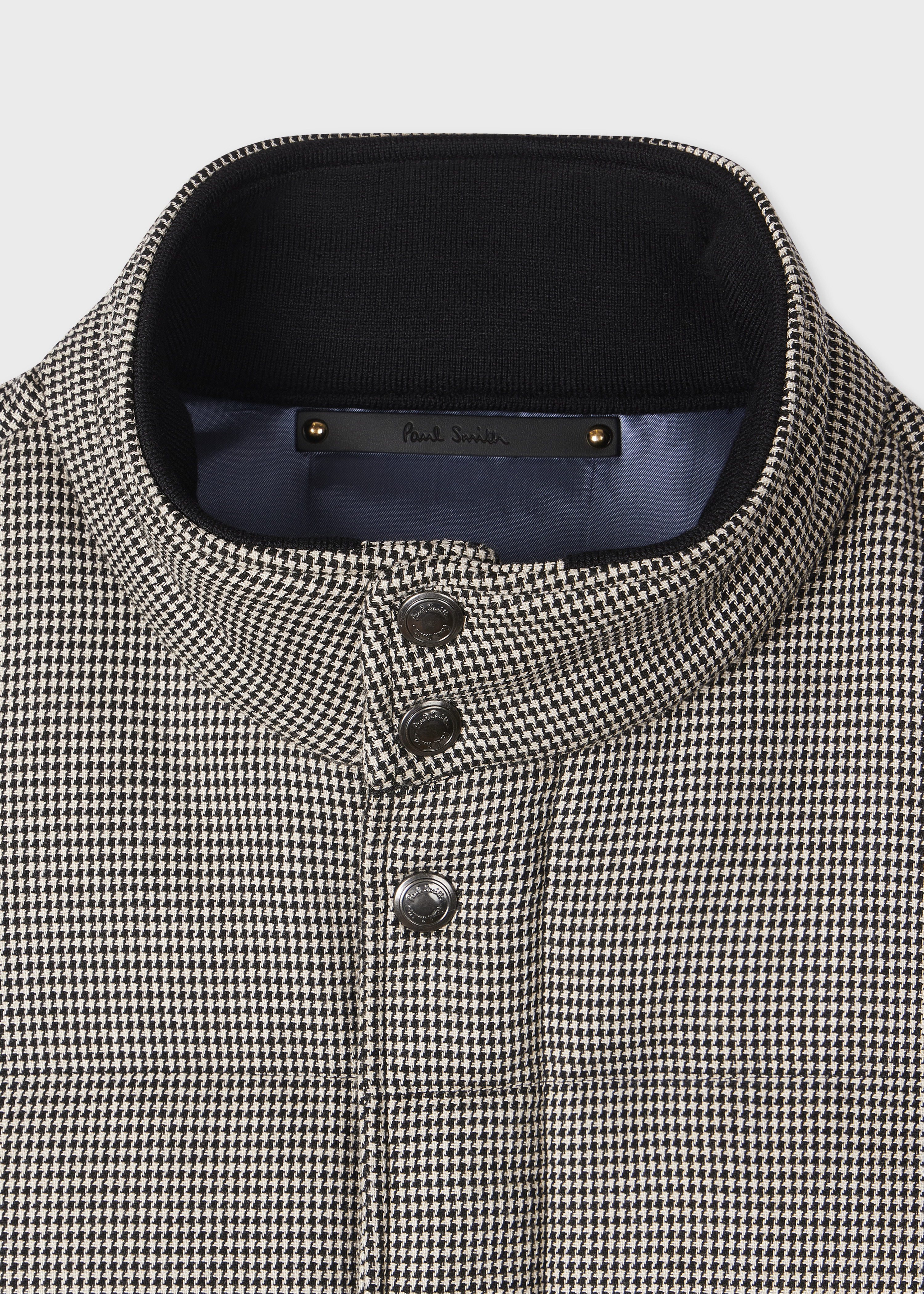 Black and White Houndstooth Down Gilet - 2
