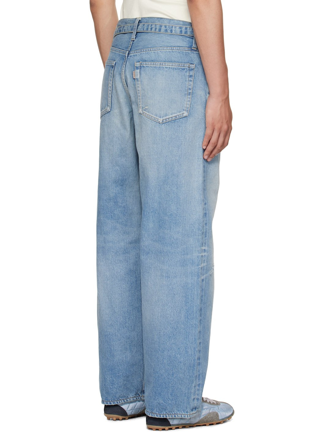 Blue BEYONDEXX Belted Jeans - 3