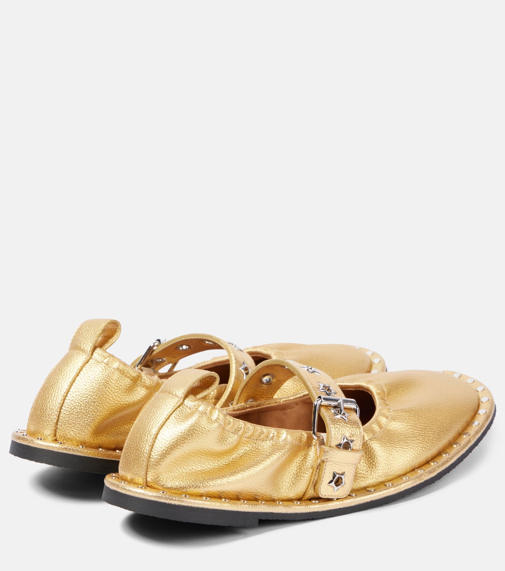 Falabella metallic Mary Jane flats - 2