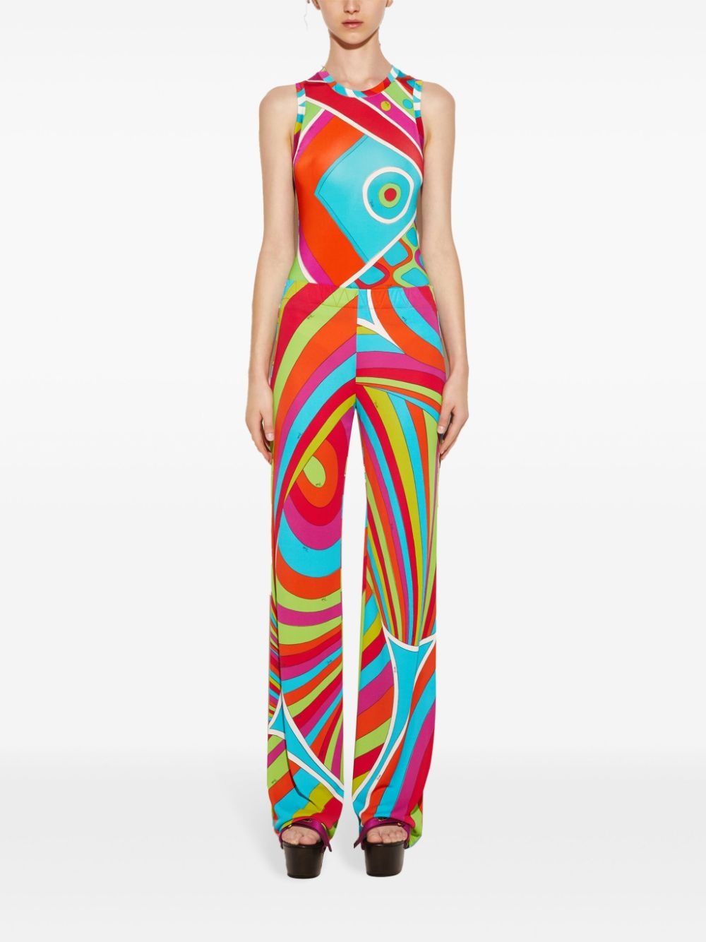 Iride-Print flared trousers - 2