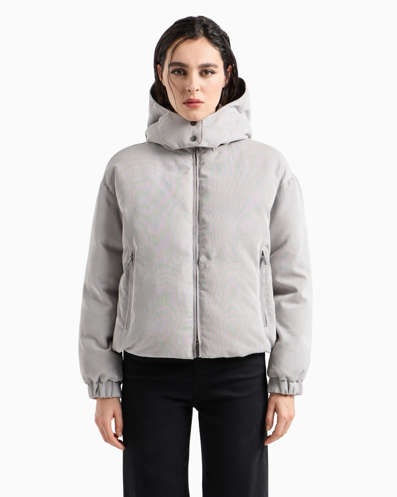 ASV water-repellent corduroy down jacket with hood and recycled down - 2
