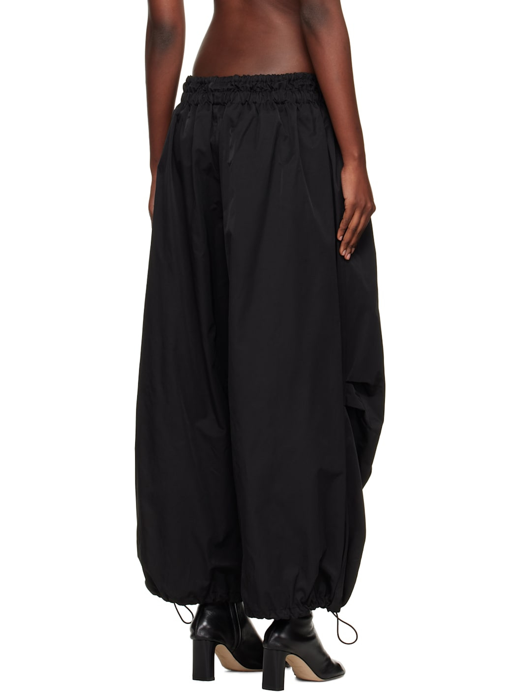 Black Twill Parachute Lounge Pants - 3